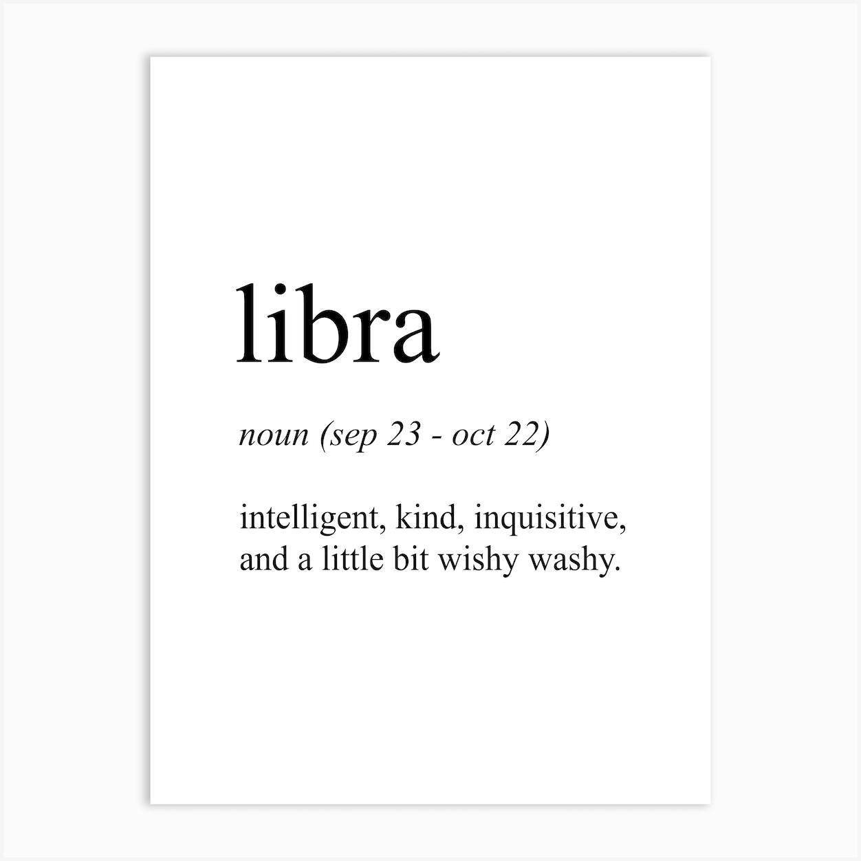 Libra Star Sign Definition Meaning Art Print by Pixy Paper Fy