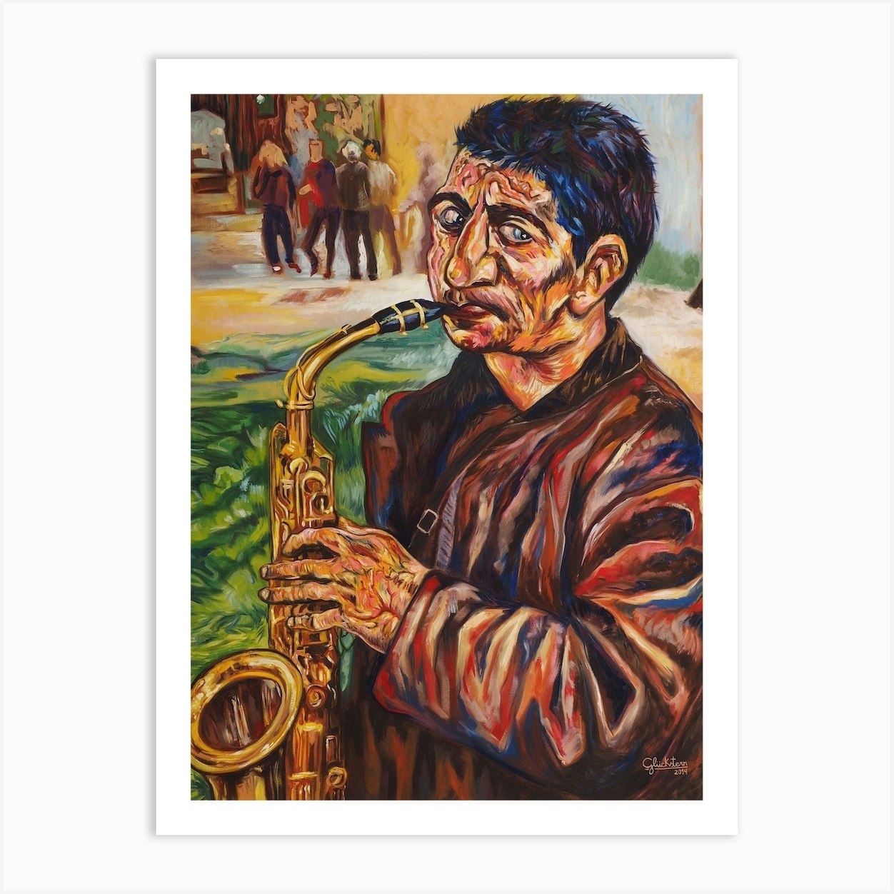 Saxophone Player Art Print By Rafael Gluckstern Fy