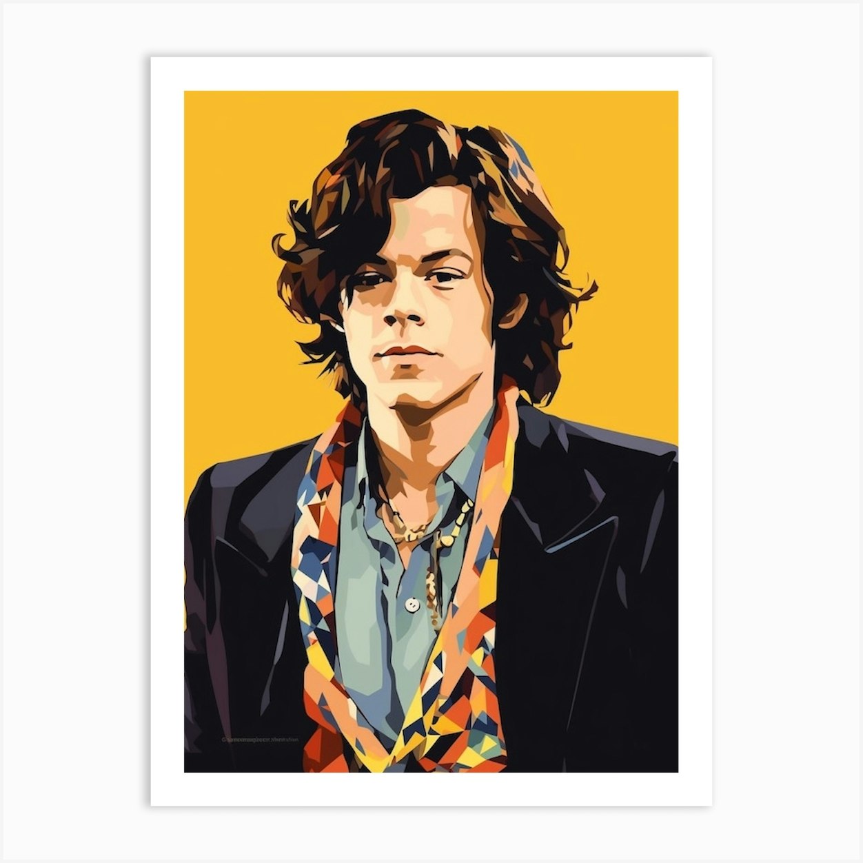 Harry Styles Retro Portrait 3 Art Print by Print Cult - Fy
