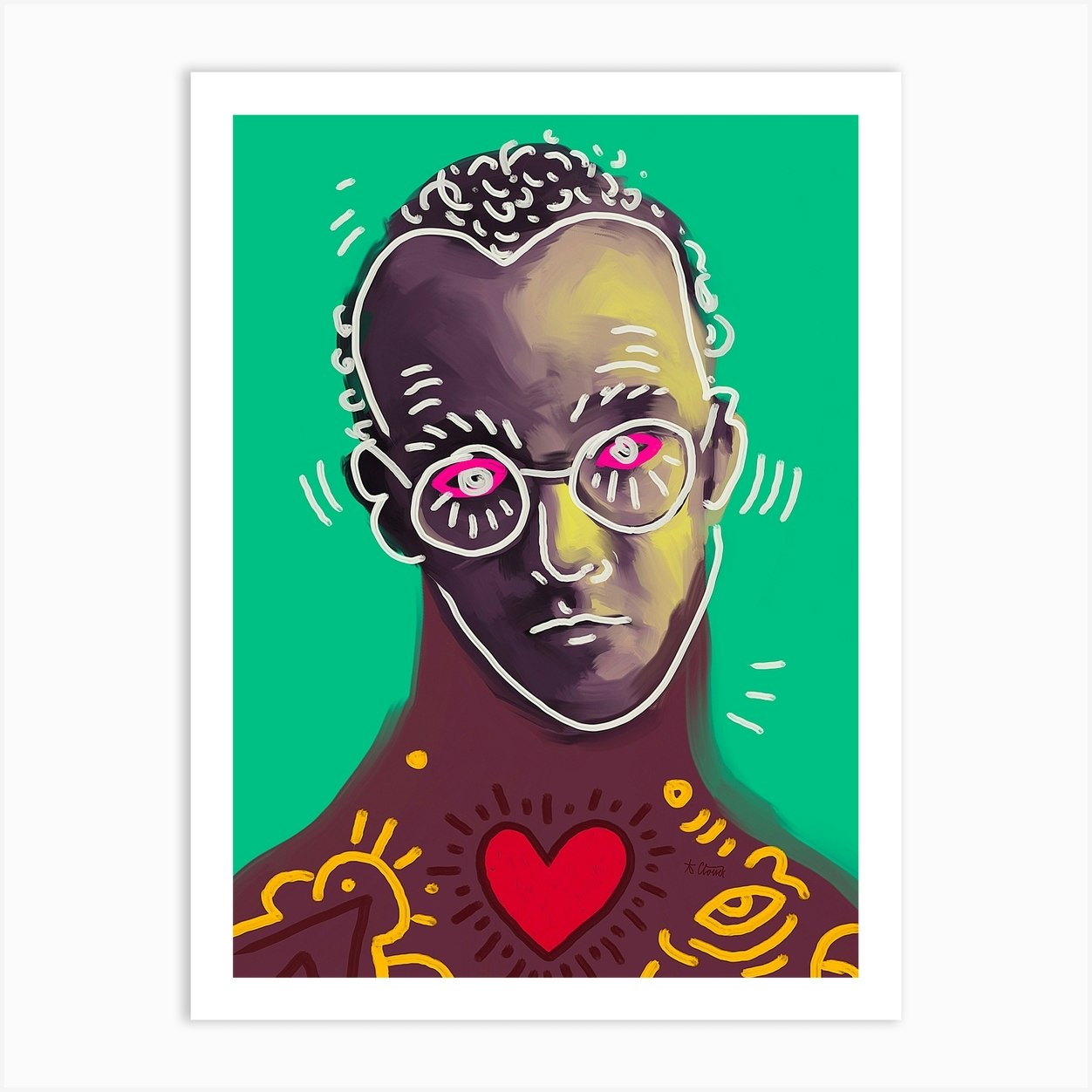 Keith Allen Haring Art Print by Pop Art By Tadej Fy