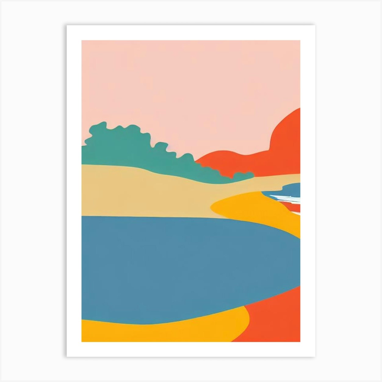 Bribie Island Beach Australia Midcentury Art Print by Seaside Nostalgia ...