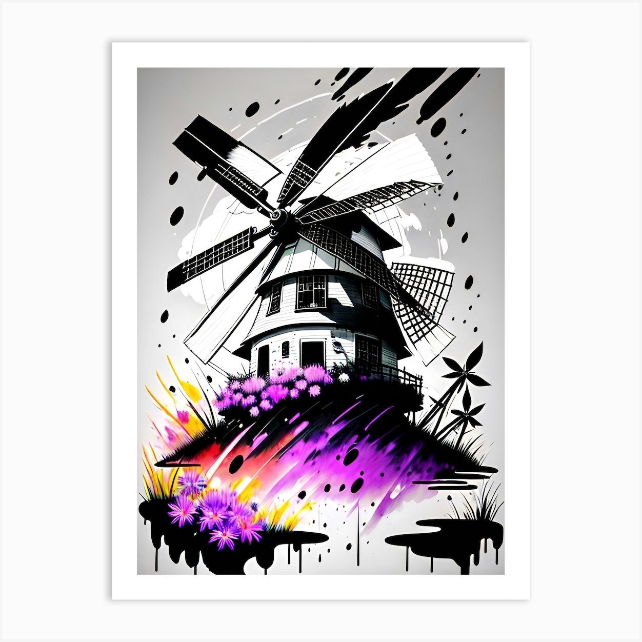 Windmill 1 Art Print By Noctarian   Fy