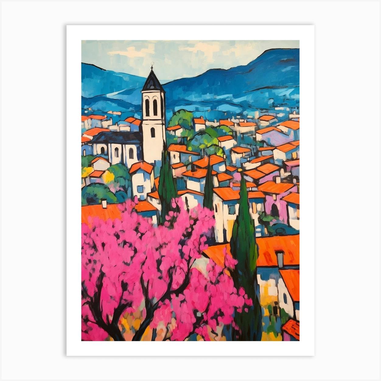 Arezzo Italy 3 Fauvist Painting Art Print by MedArt Fy