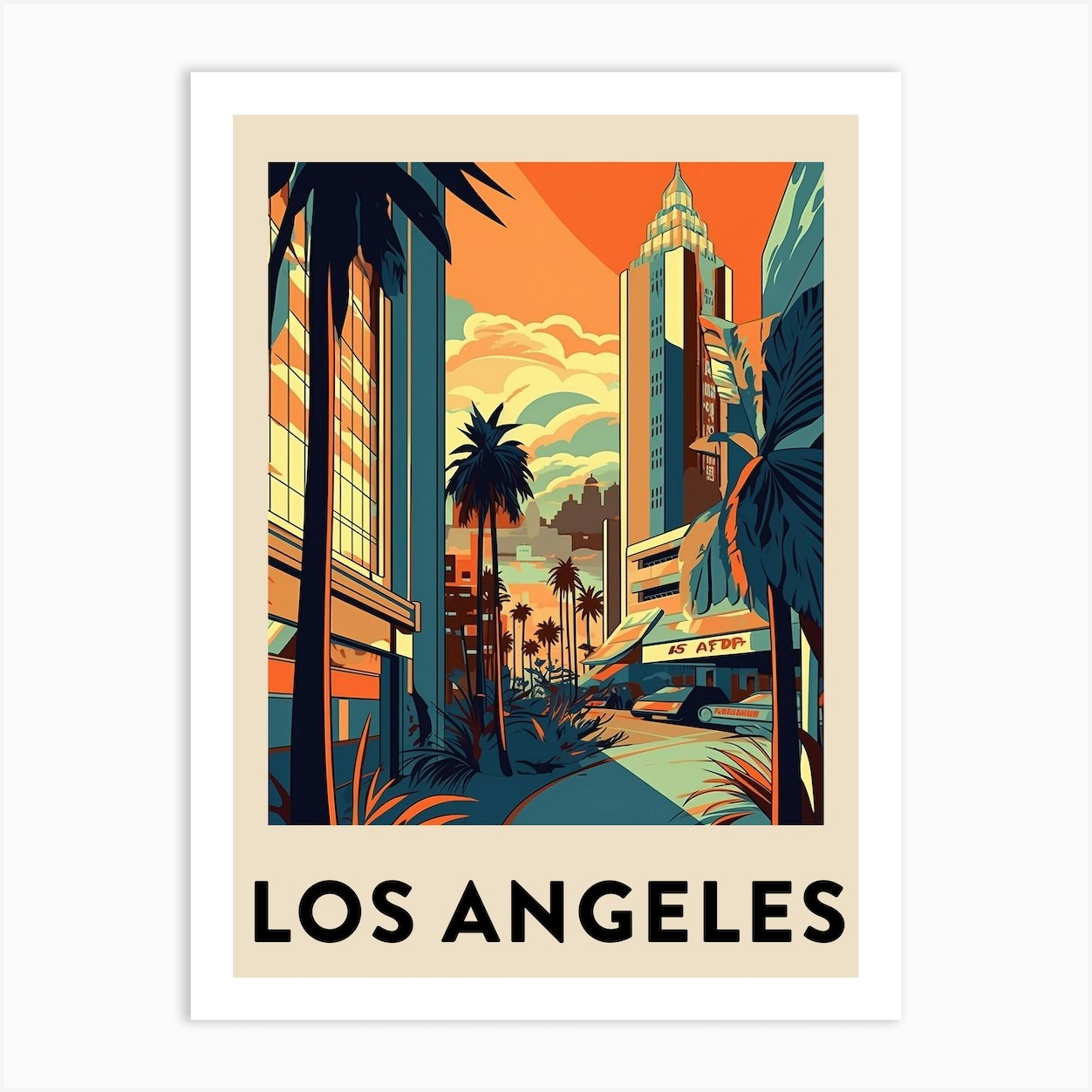 Los Angeles 3 Vintage Travel Poster Art Print by Travel Poster