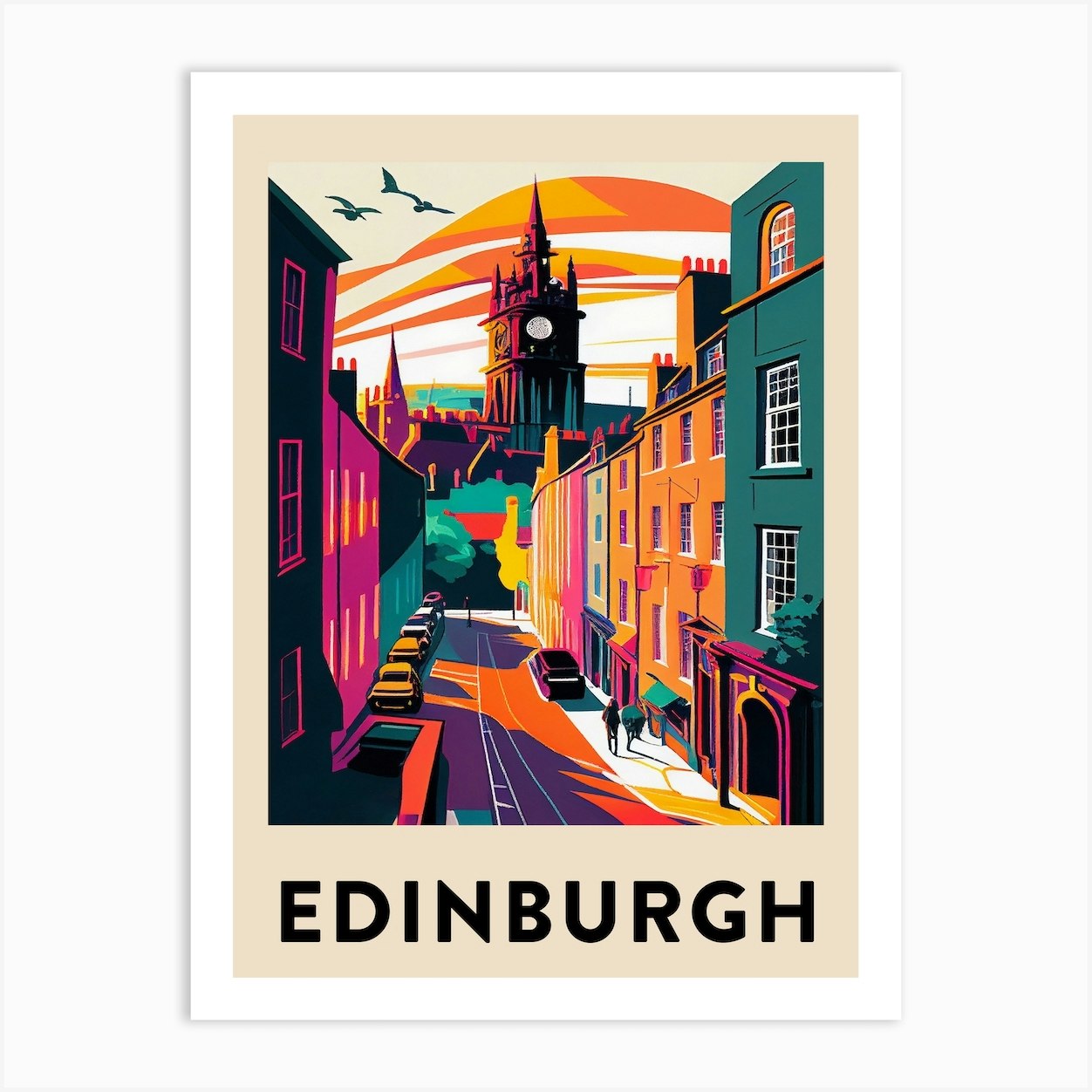 Edinburgh Vintage Travel Poster Art Print by Travel Poster Collection Fy