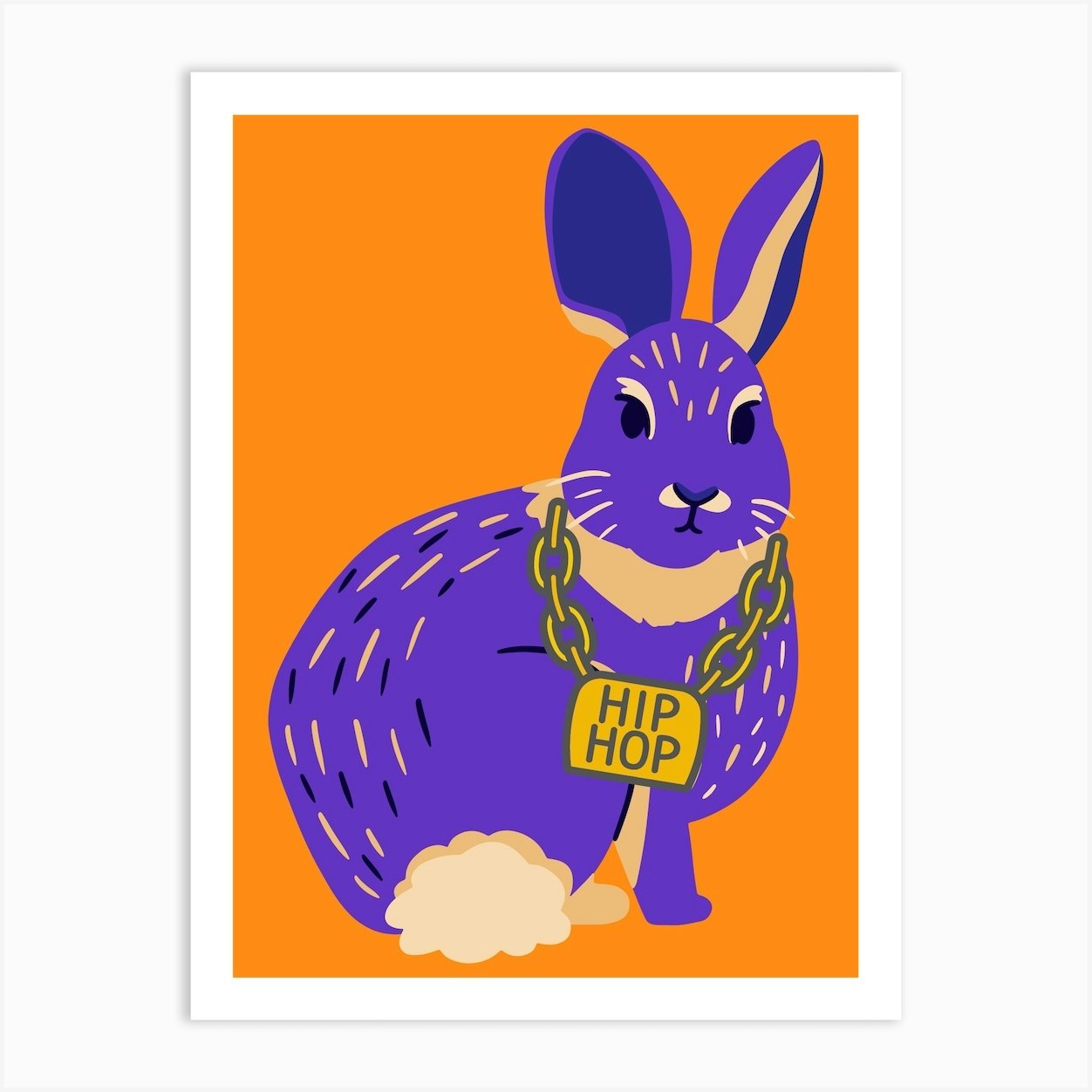 Hip Hop Rabbit Art Print by SallyBeeYorkshire - Fy