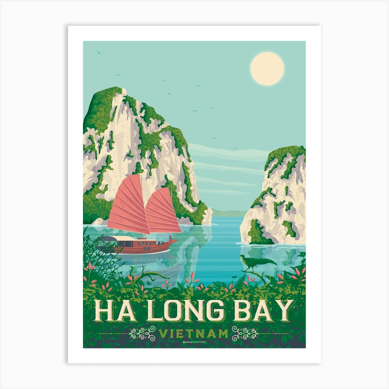 Ha Long Bay Vietnam Art Print by Olahoop Travel Posters - Fy