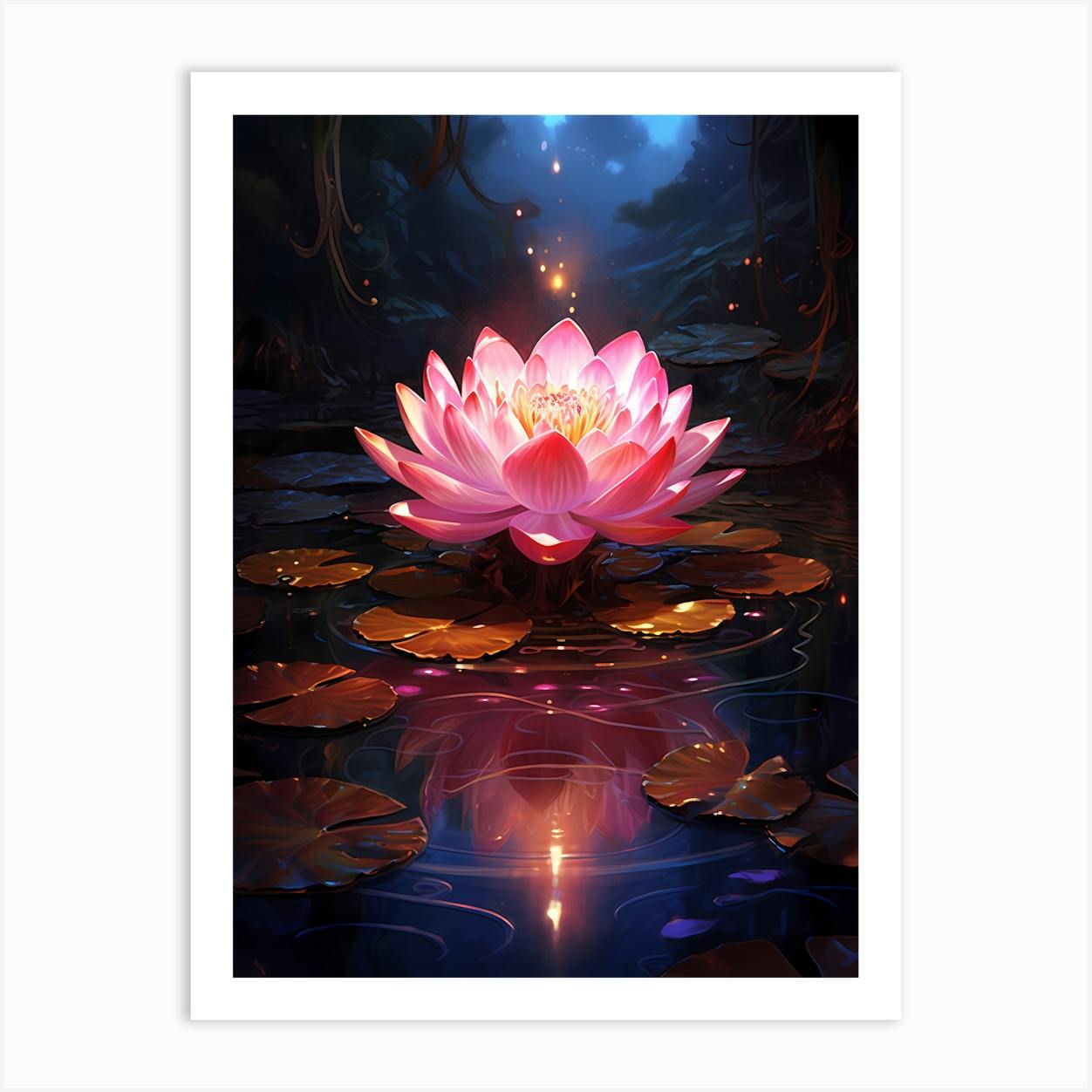 Lotus flower high quality Framed poster, poster print, floral poster, framed print