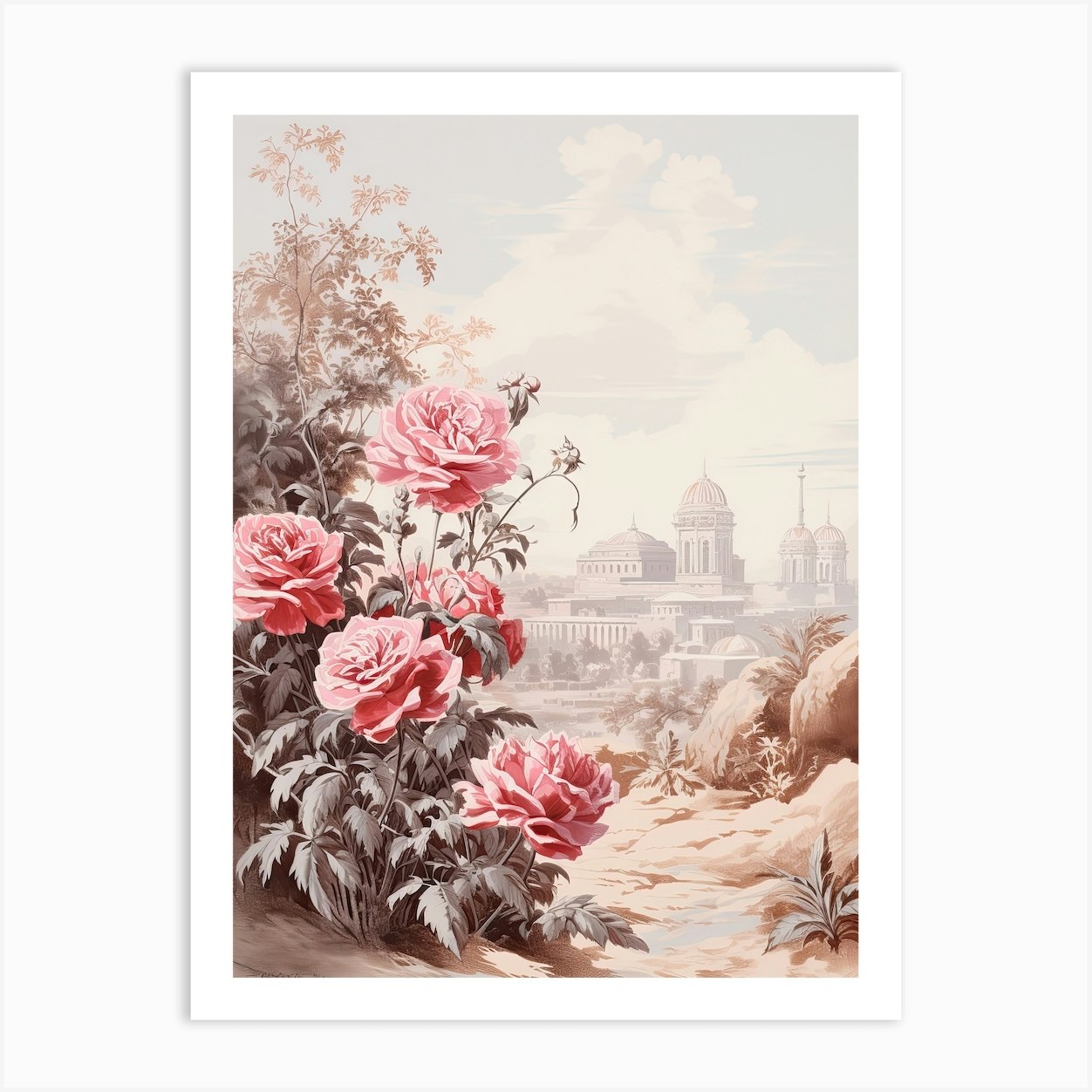 Rose Victorian Style 3 Art Print by Whimsical Meadows - Fy