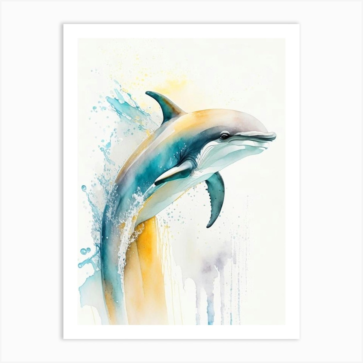 Common Dolphin Storybook Watercolour (4) Art Print by The Fish ...