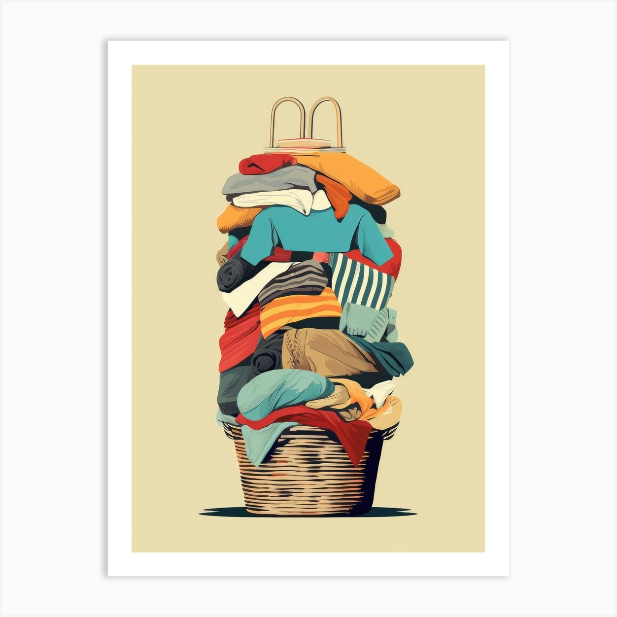 Laundry Basket Art Print by Moving Clouds Art Fy