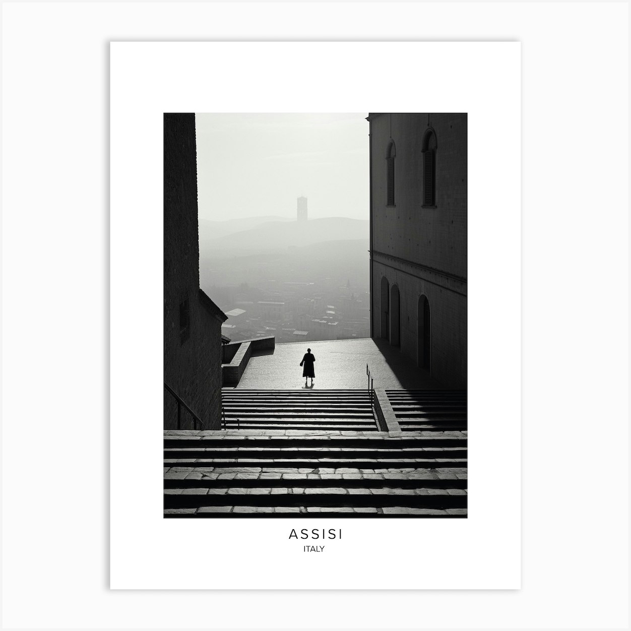 Poster Of Assisi Italy Black And White Analogue Photography 2 Art