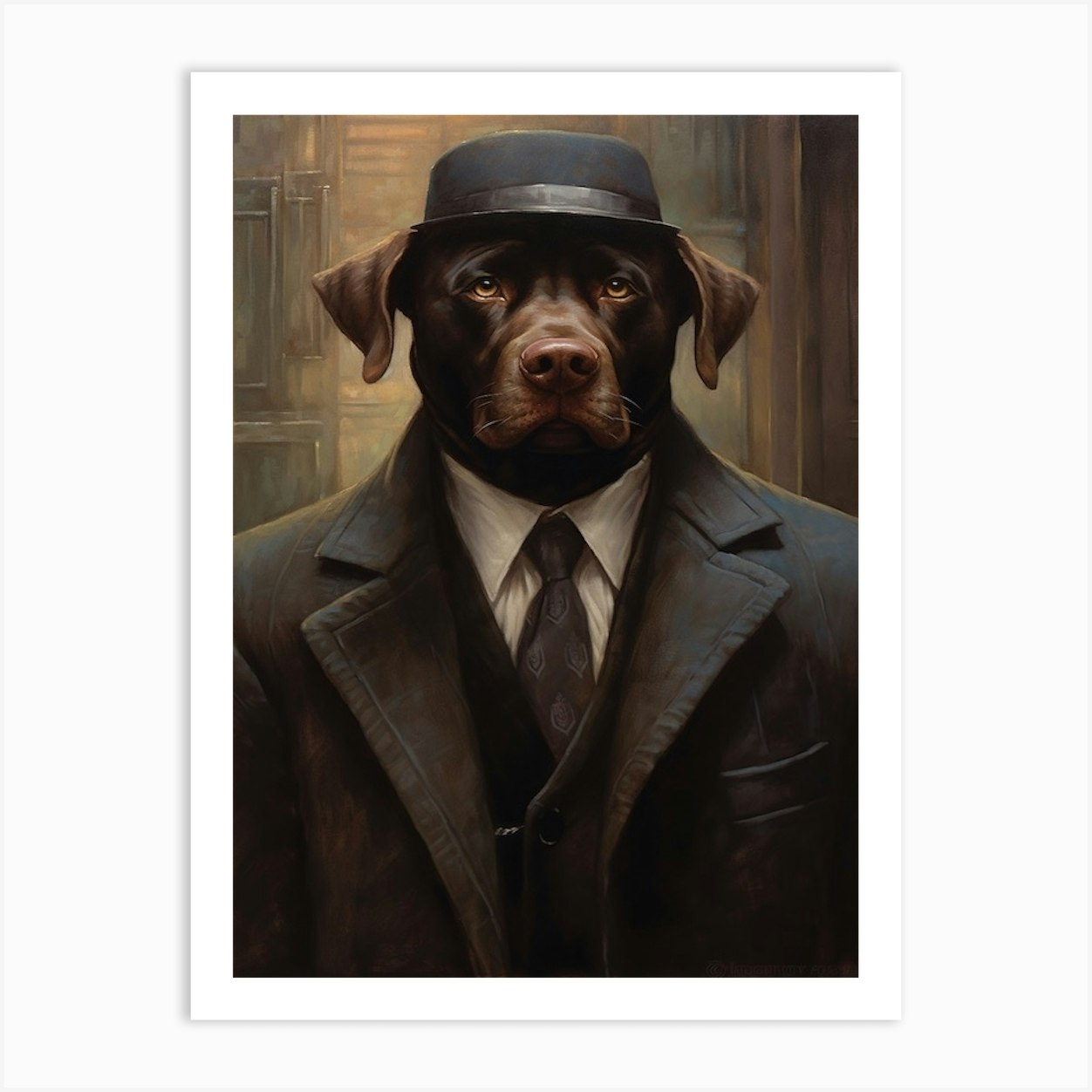 Gangster Dog Labrador Art Print by Woof and Whiskers - Fy