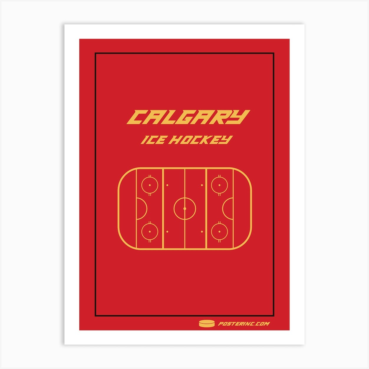 Calgary Ice Hockey Art Print by Scandinavian Design Fy