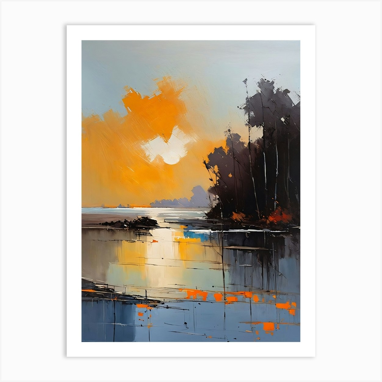 Minimalist Abstract Landscape Painting 93 Art Print By 1xmerch Fy