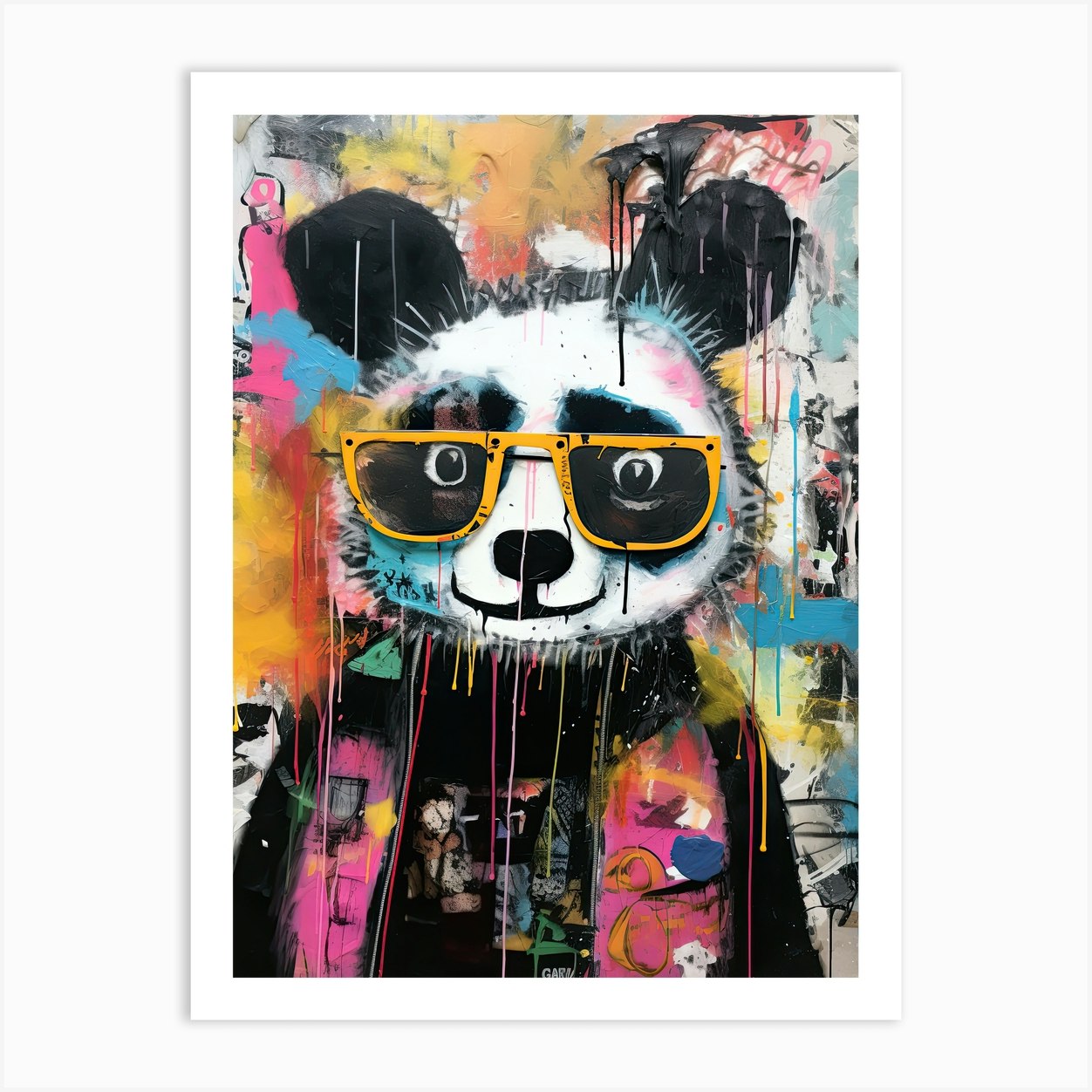 Graffiti Bear Whispers: Pandas Art Print by Art-Syndicate - Fy