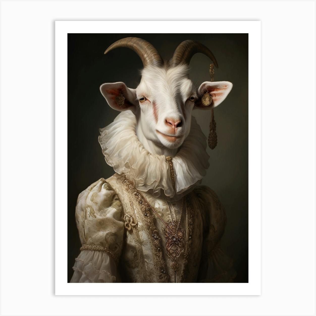 Goat In A Dress Art Print by haroulita Fy
