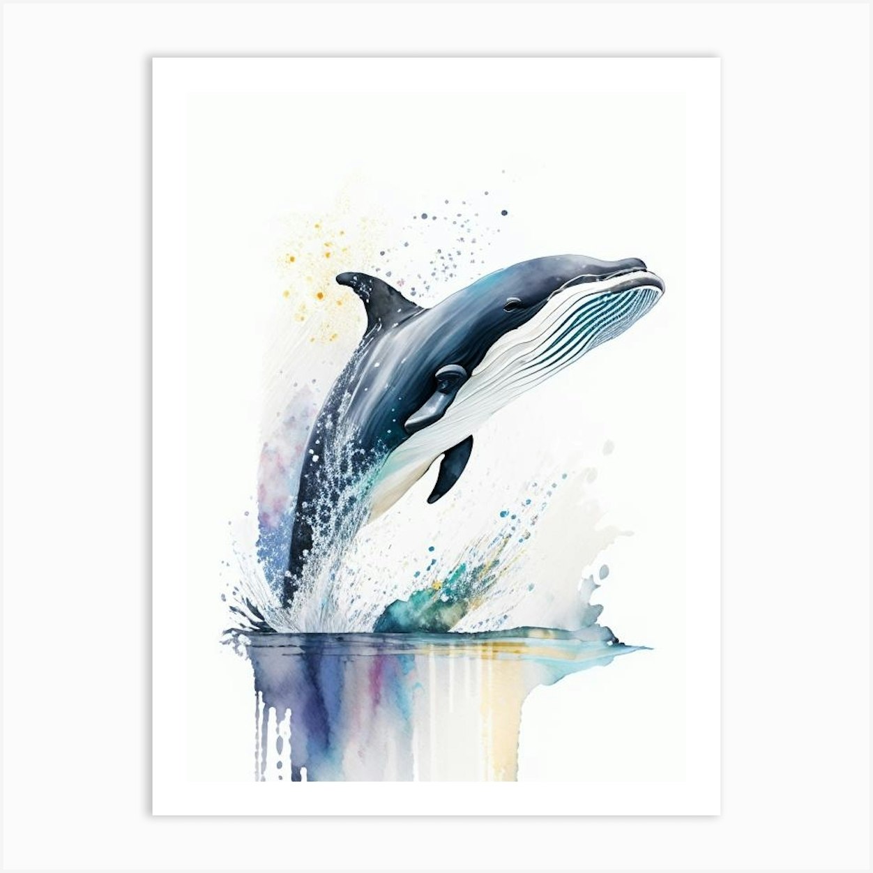 Northern Right Whale Dolphin Storybook Watercolour (2) Art Print By The 