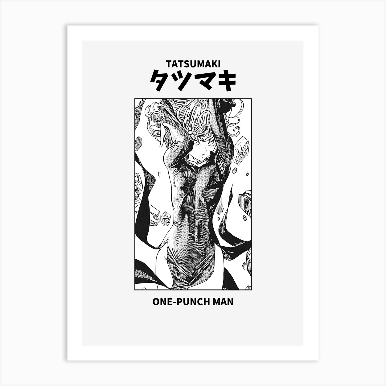 Onepunch Man Tatsumaki Black And White Art Print By Katsumangashop - Fy