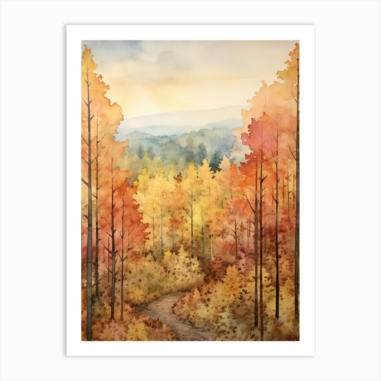 Autumn Forest Landscape Talladega National Forest Art Print by Autumn ...