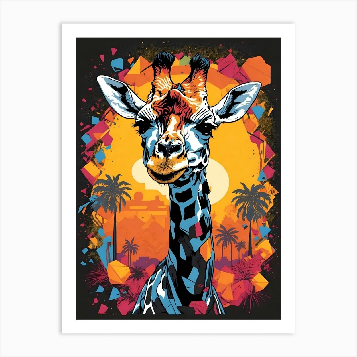 Funny Giraffe Cool Art Print by ApeloKuy Art Fy