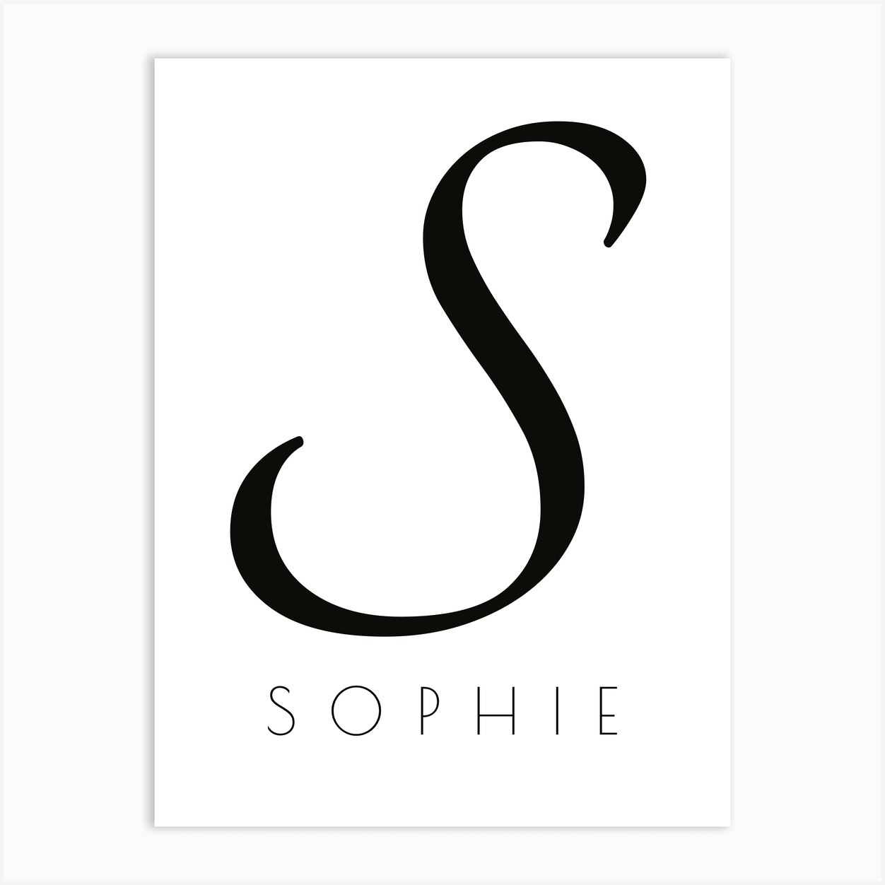 Sophie Typography Name Initial Word Art Print by BEHUGNE - Fy