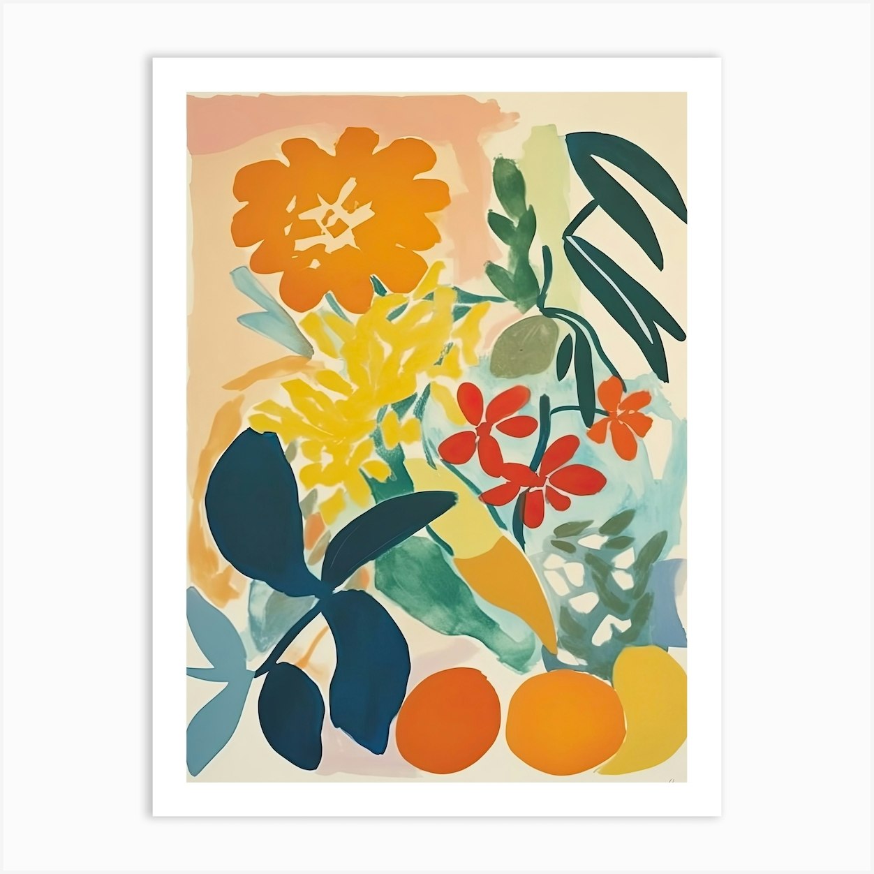 Marigold Flower Illustration 2 Art Print by Flora Expressions - Fy