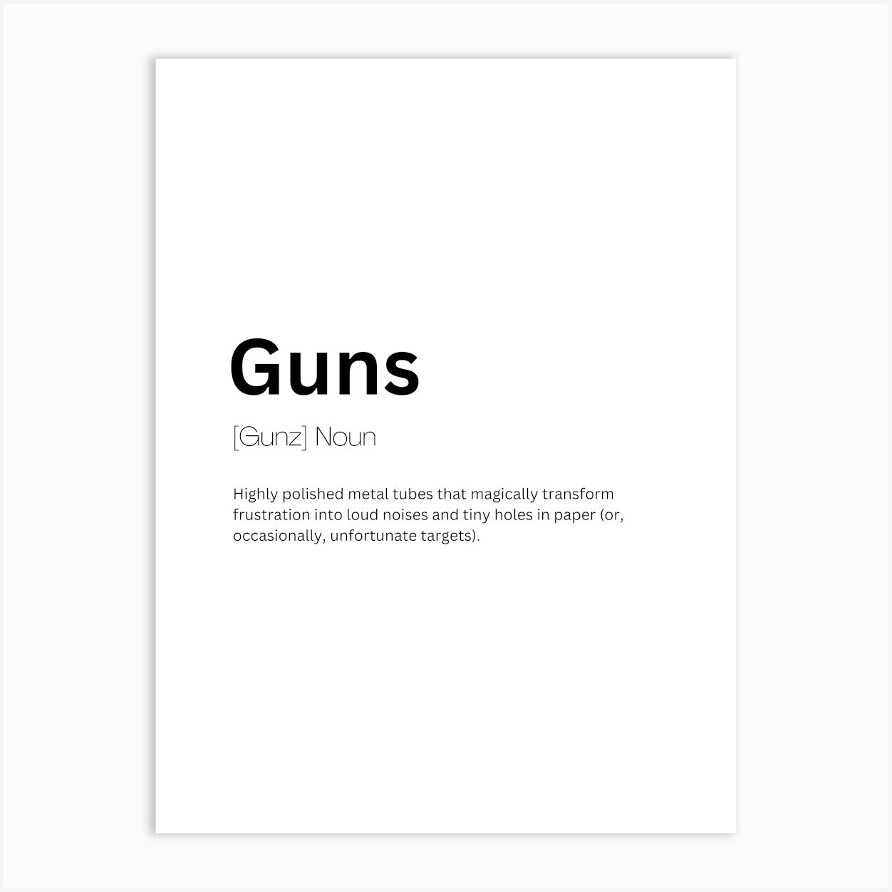 Guns Definition Meaning Art Print by Kaigozen - Fy