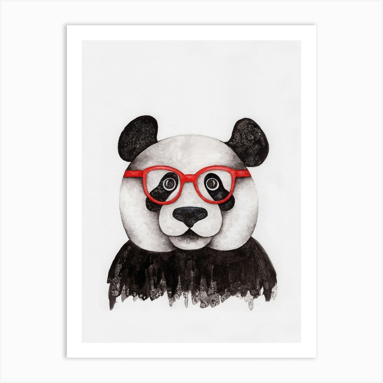 Panda Specs Art Print by Baldy and the Fidget - Fy