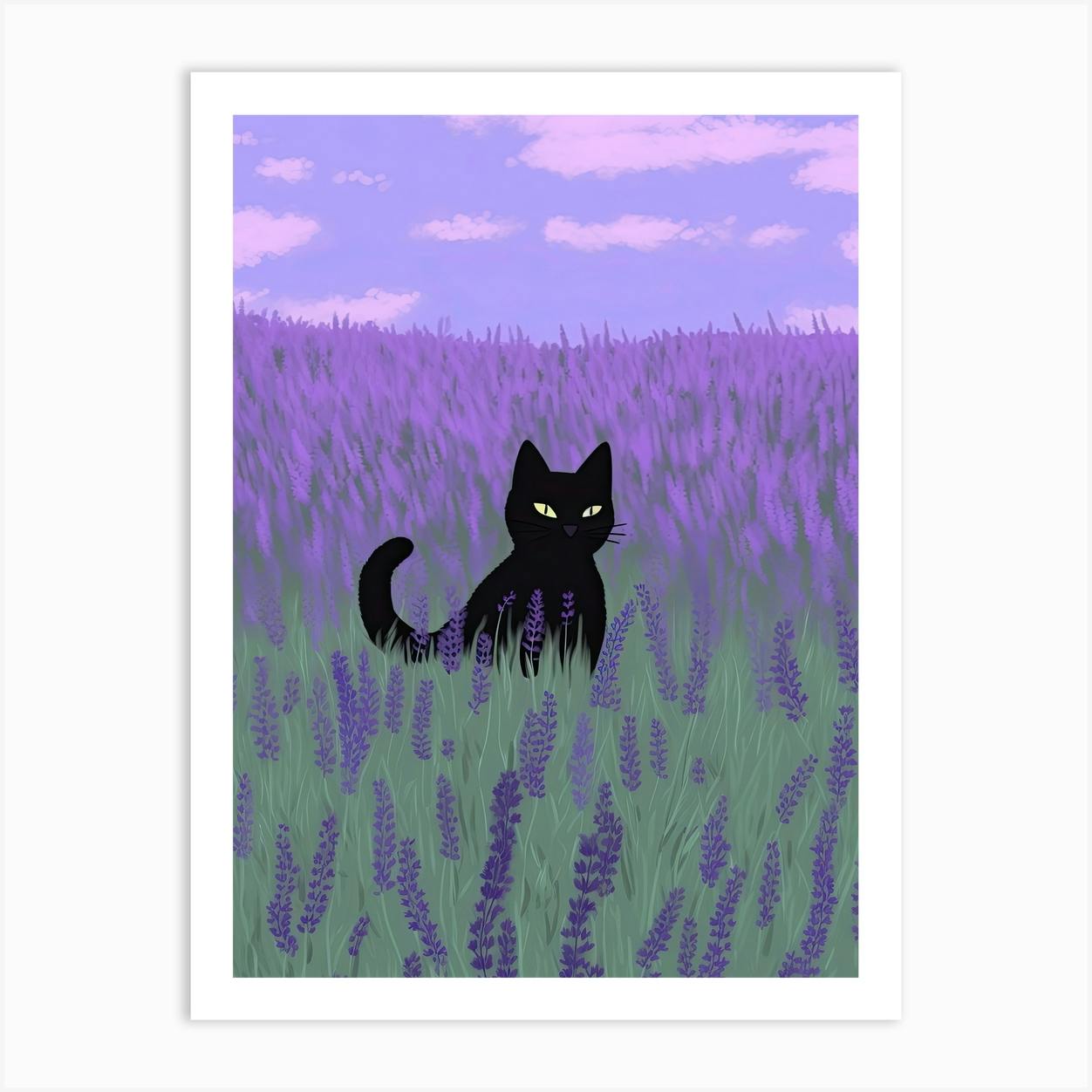 Purple store Black Cat Poster Painting canvas 20*30inch