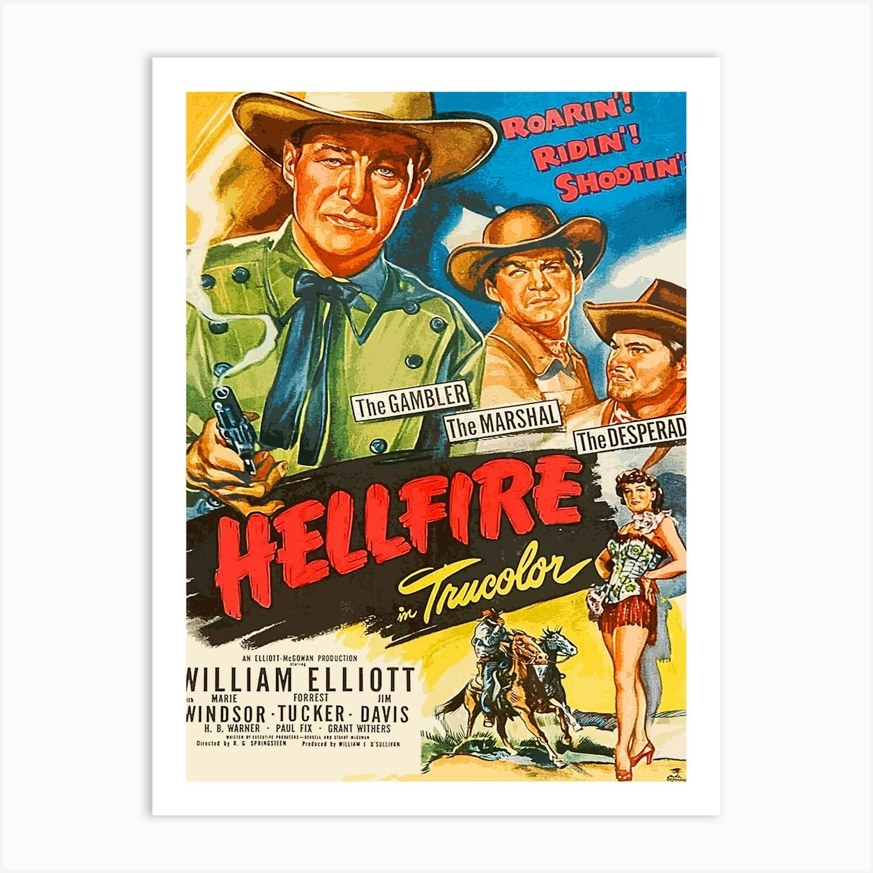 Movie Poster, Western, Hellfire Art Print by Vintage Spirit - Fy