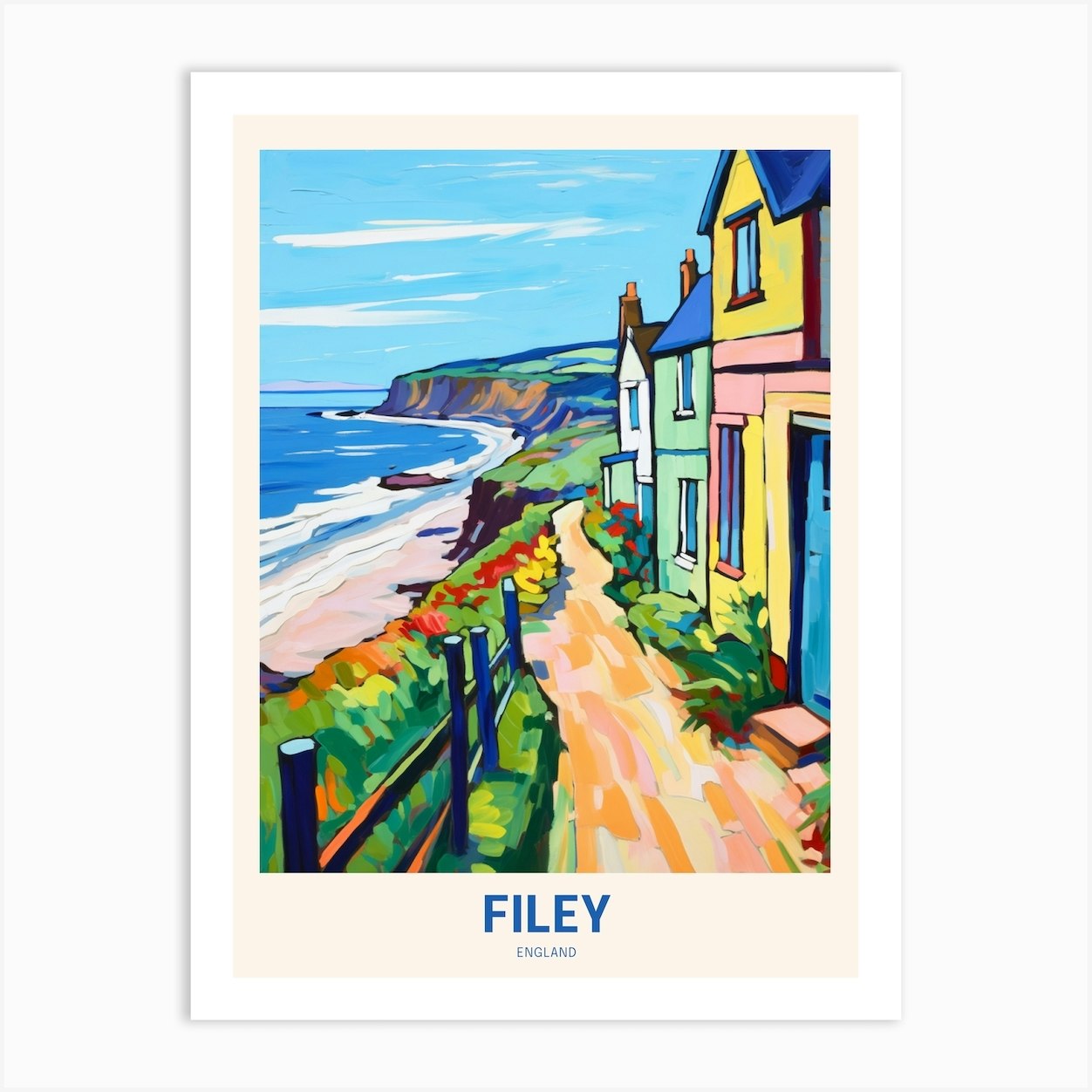 Filey England Uk Travel Poster Art Print by Travel Poster Collection - Fy