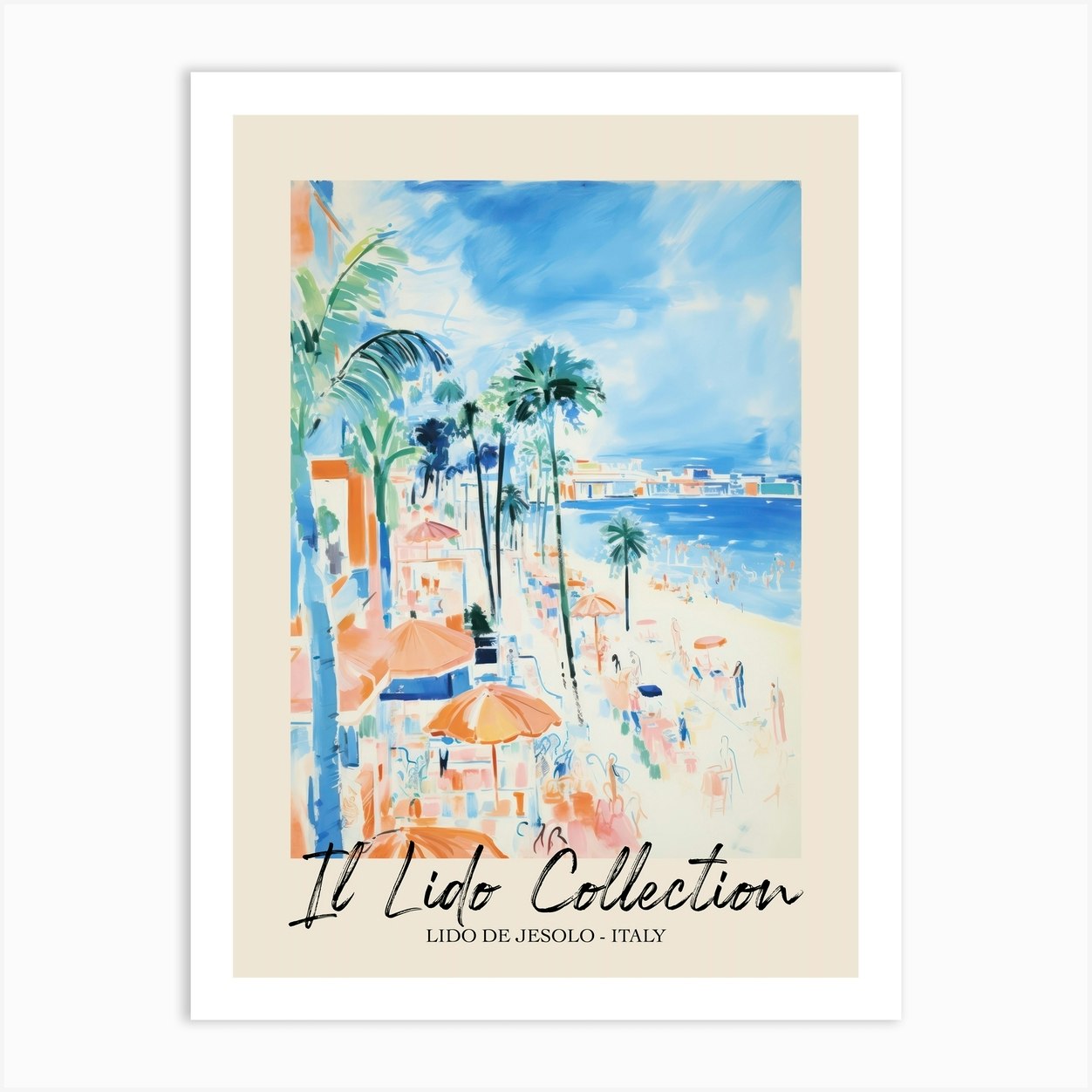 Lido De Jesolo Italy Il Lido Collection Beach Club Poster 1 Art Print 