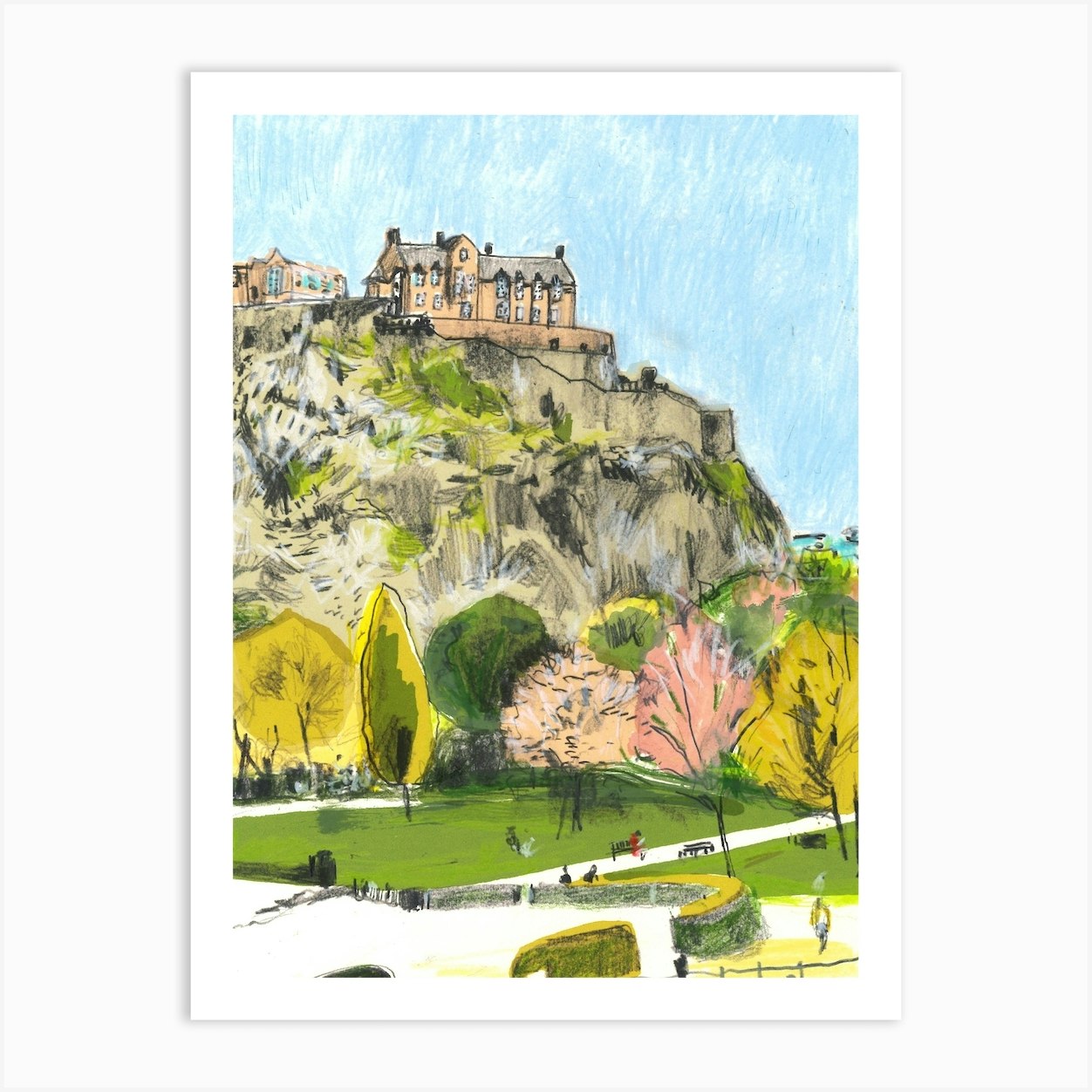 Edinburgh Castle From The Band Stand Art Print by Stars Above Us Fy