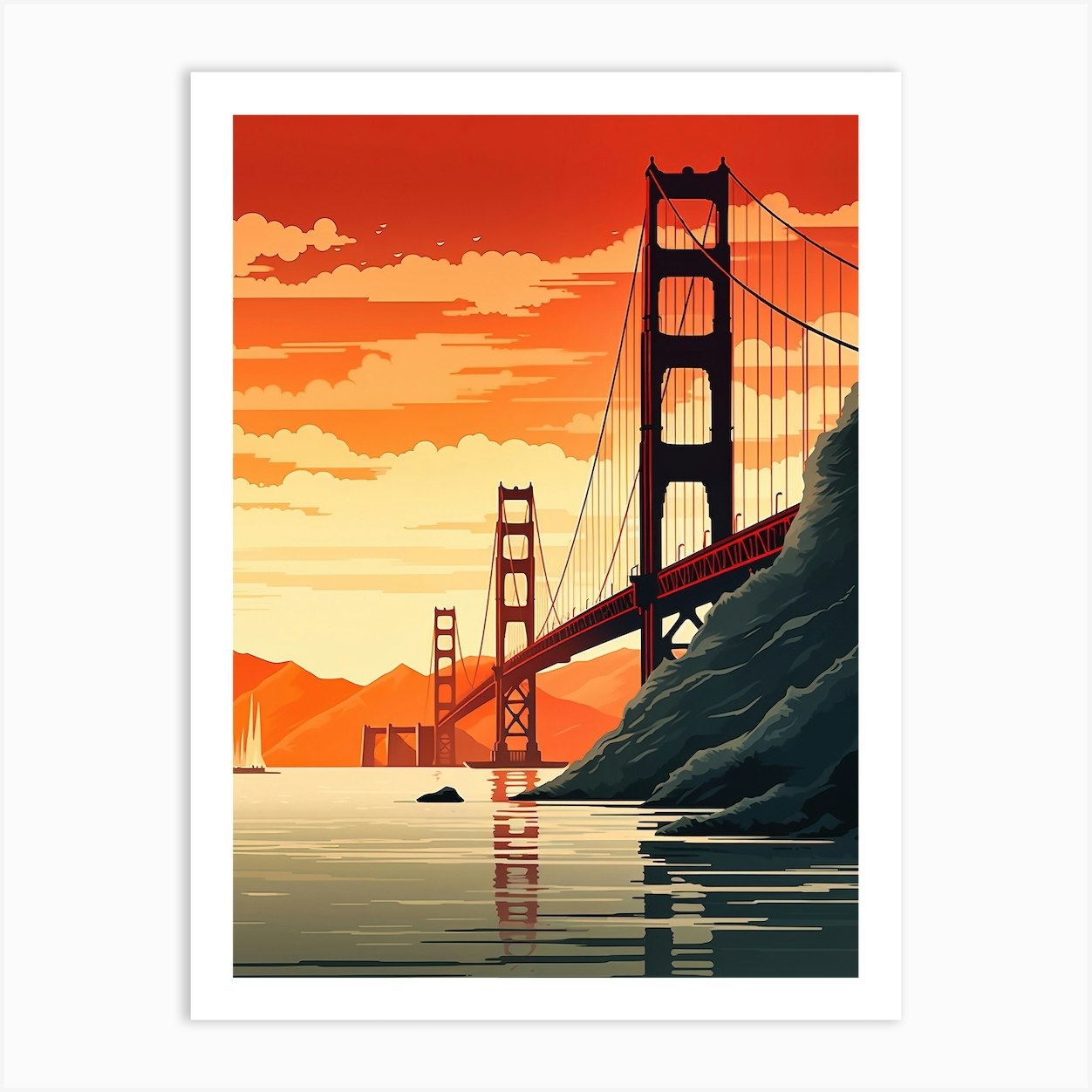 Titchoo Pixel Art Rendition Of San Franciscos Golden Gate Bridg ...