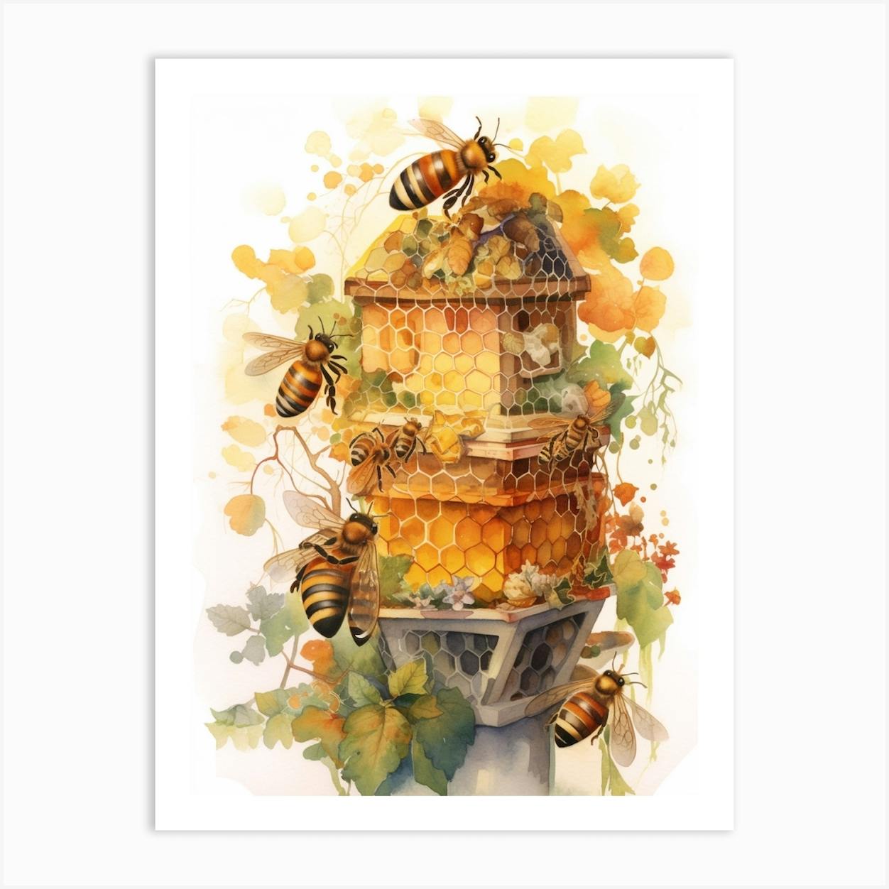 Before Dawn Bee - Acrylic Print, art print, fine art, wall art, dorm art, kitchen art, unique art, bee fashion art, bee lover, bees