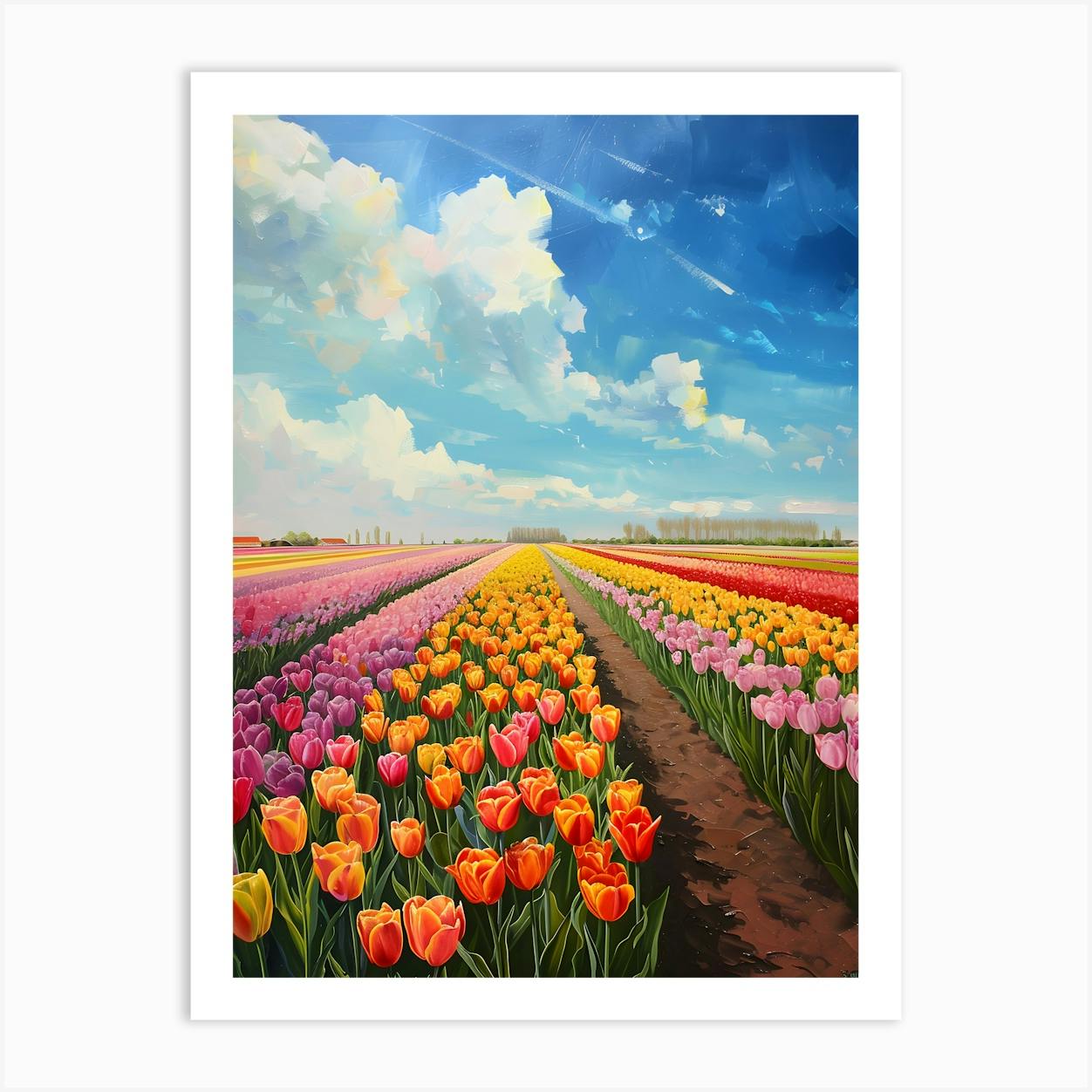 Field of Tulips - Fine Art top Print - Photographic Print on Canvas