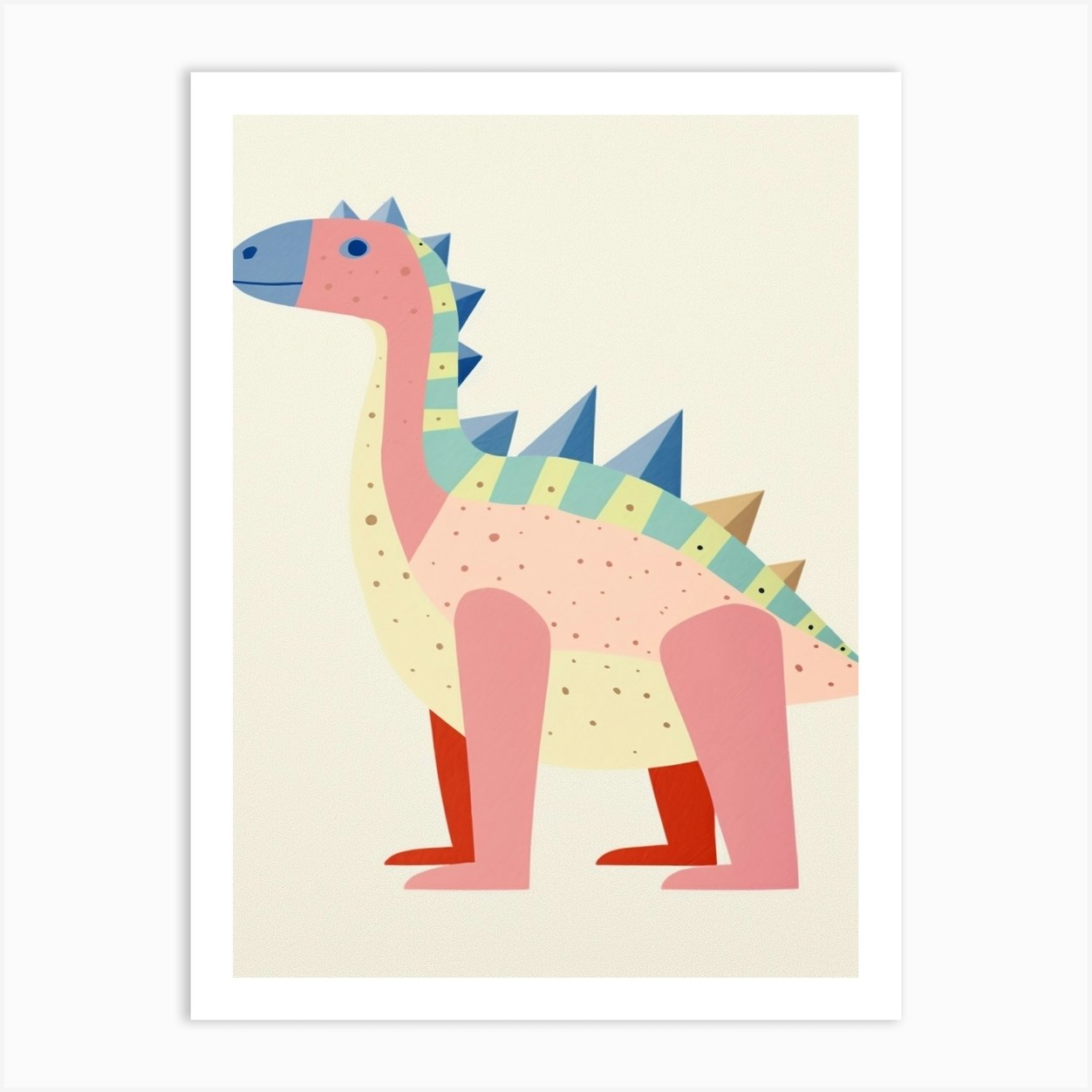 Nursery Dinosaur Art Ankylosaurus 1 Art Print by Scribble Studio - Fy