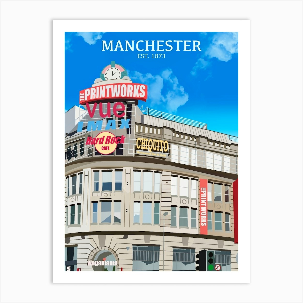 Manchester Print Manchester Landmarks Print Art Print by WeareGMD Fy