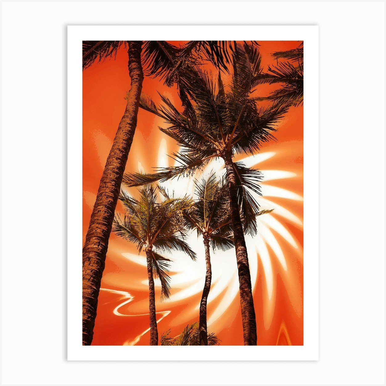 Surreal Palm Tree Sun Art Print by Cosmo Zach - Fy