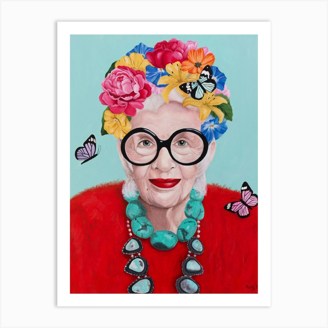 Iris Apfel Art Print by Sally B Fy