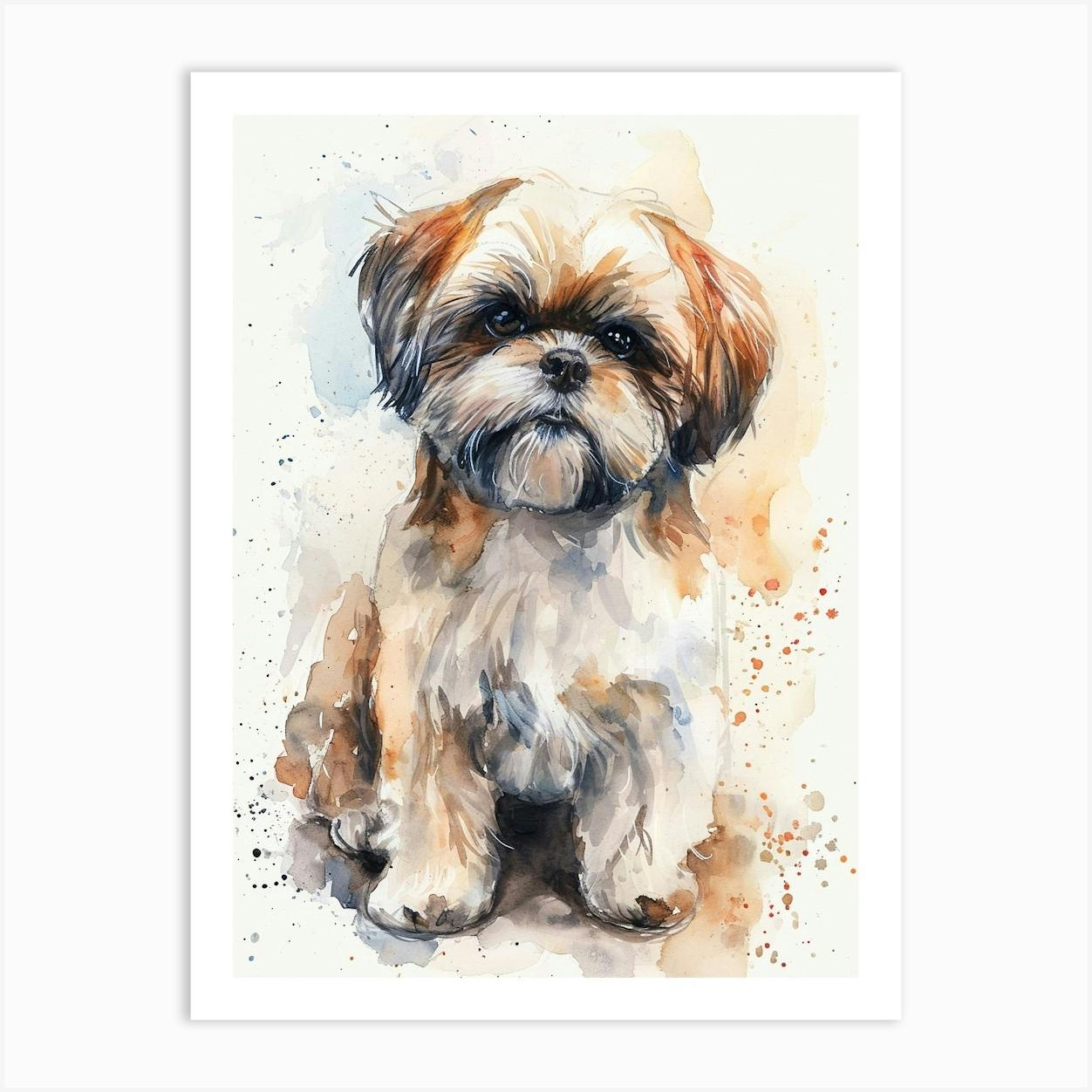 Shih tzu sale watercolor