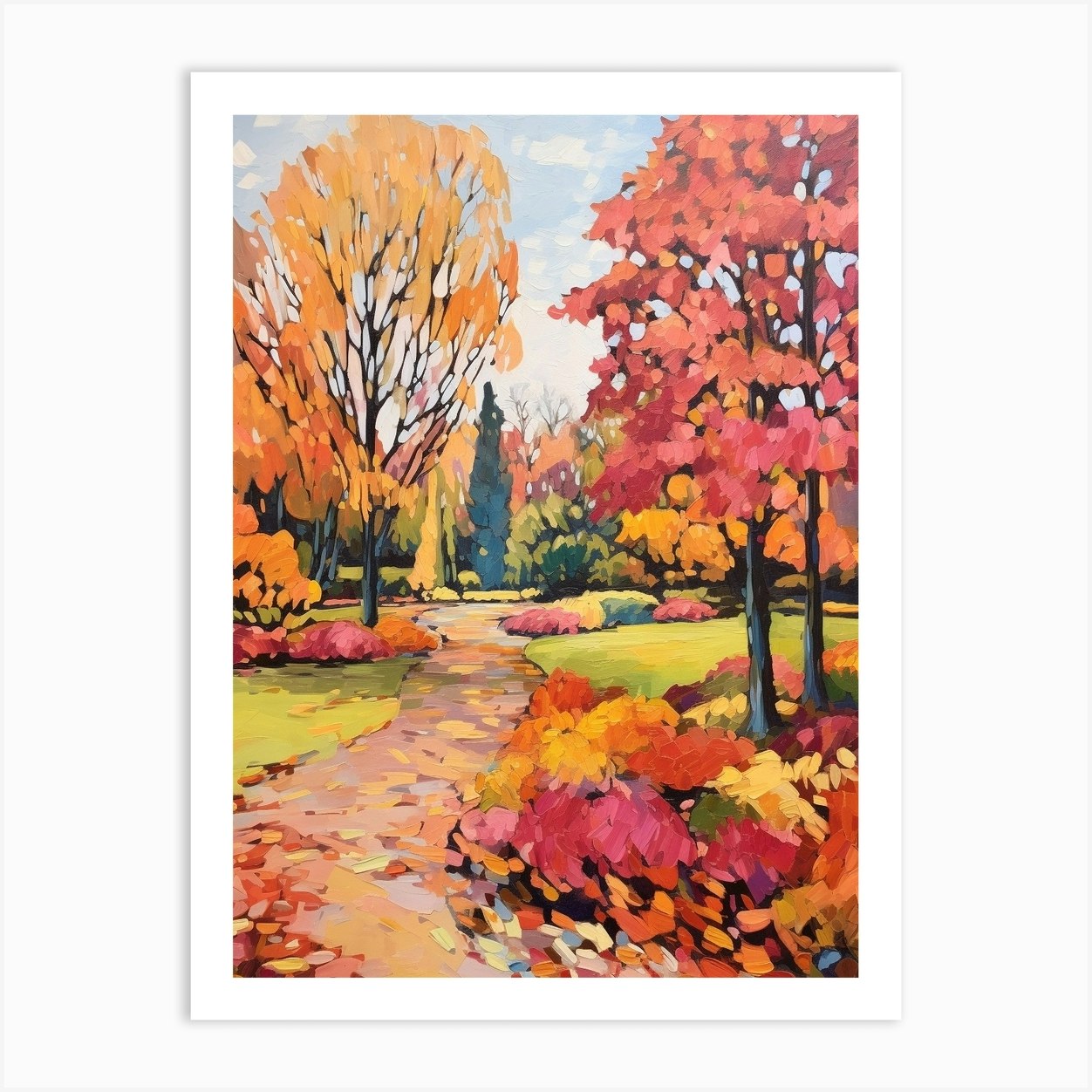 Autumn Gardens Painting Ballarat Botanical Gardens 1 Art Print by ...