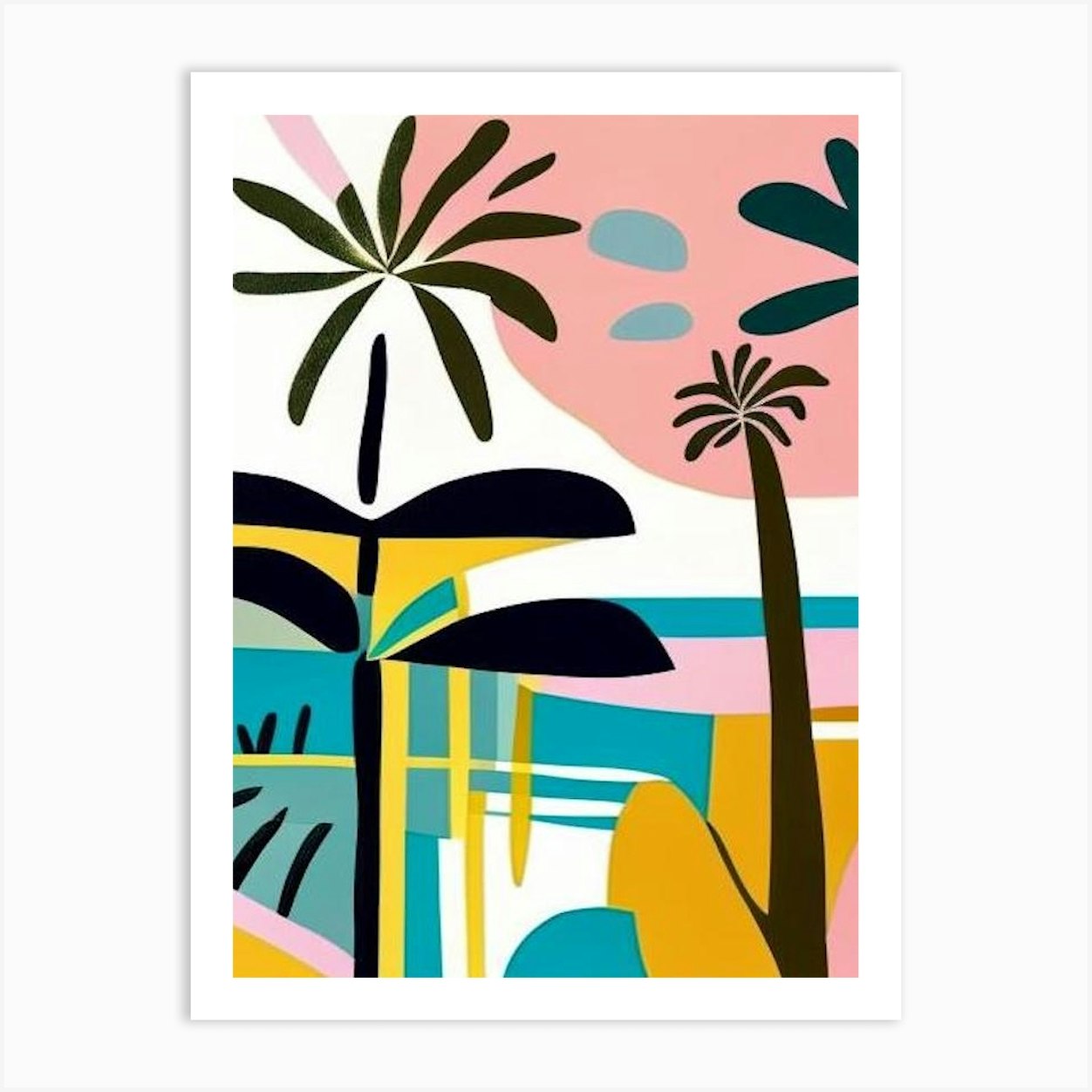 Mauritius Beach Muted Pastel Tropical Destination Art Print by Coconut ...