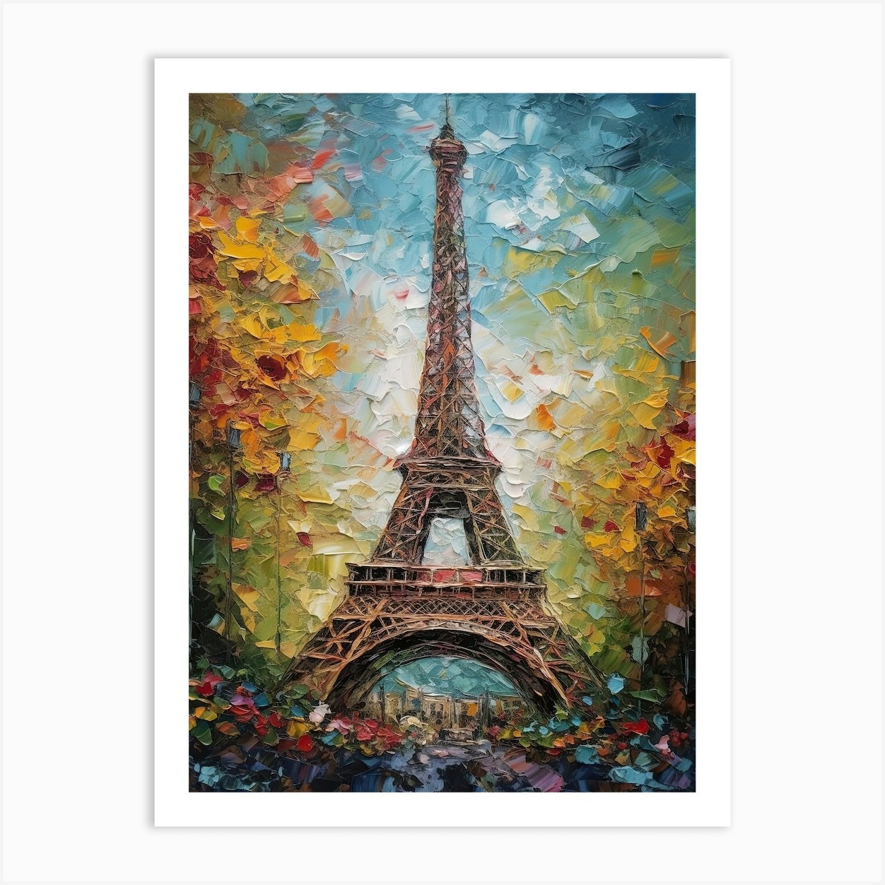 Eiffel Tower Paris France Vincent Van Gogh Style 2 Art Print by Fusion ...