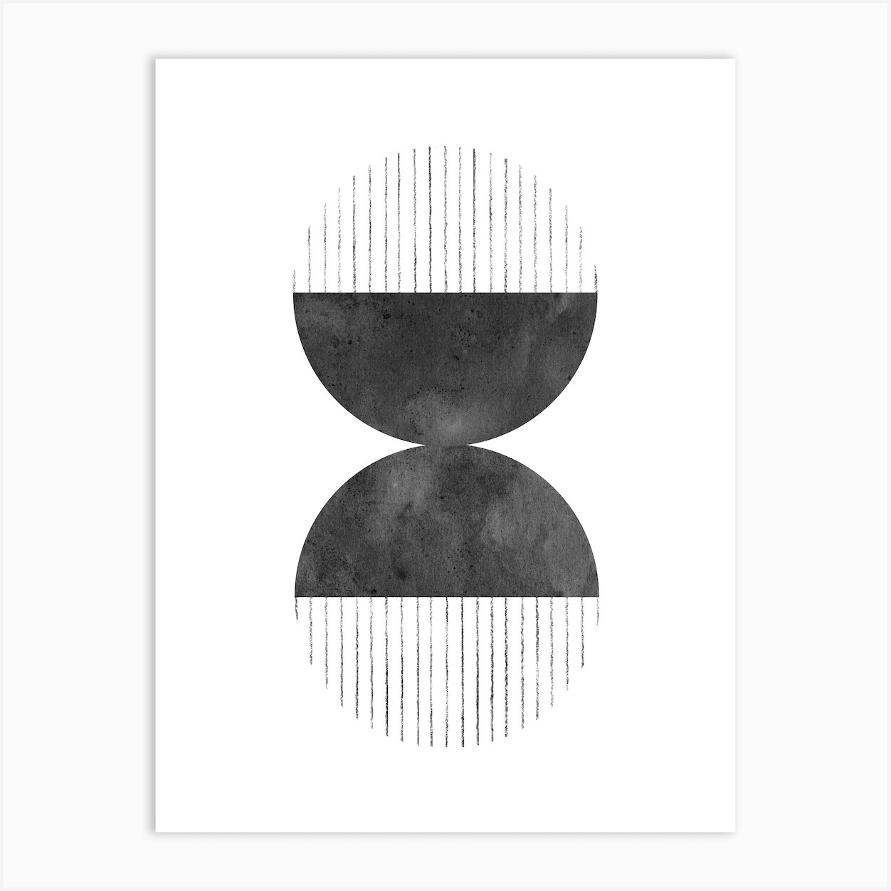Black and white geometric shapes Art Print by Whale's Way Fy
