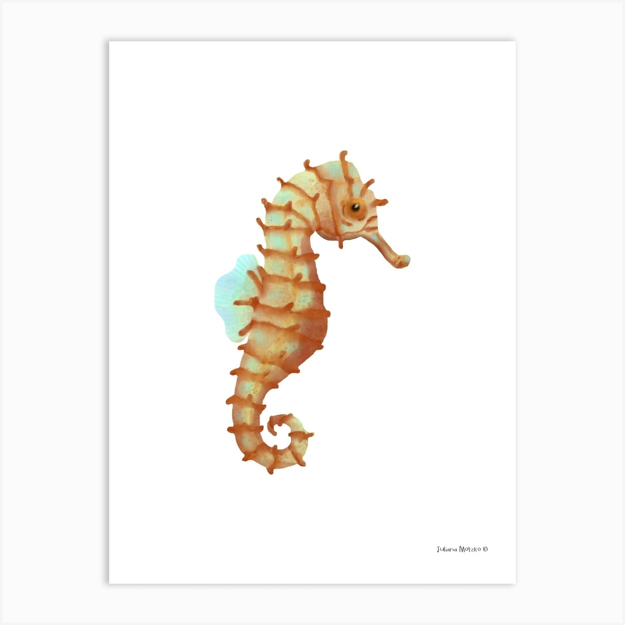 Japanese Seahorse Art Print by Juliana Motzko - Fy