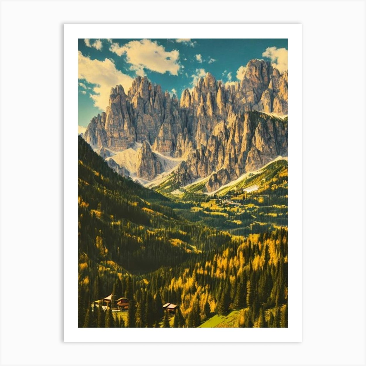 Dolomiti Bellunesi National Park, Italy Vintage Poster Art Print by ...