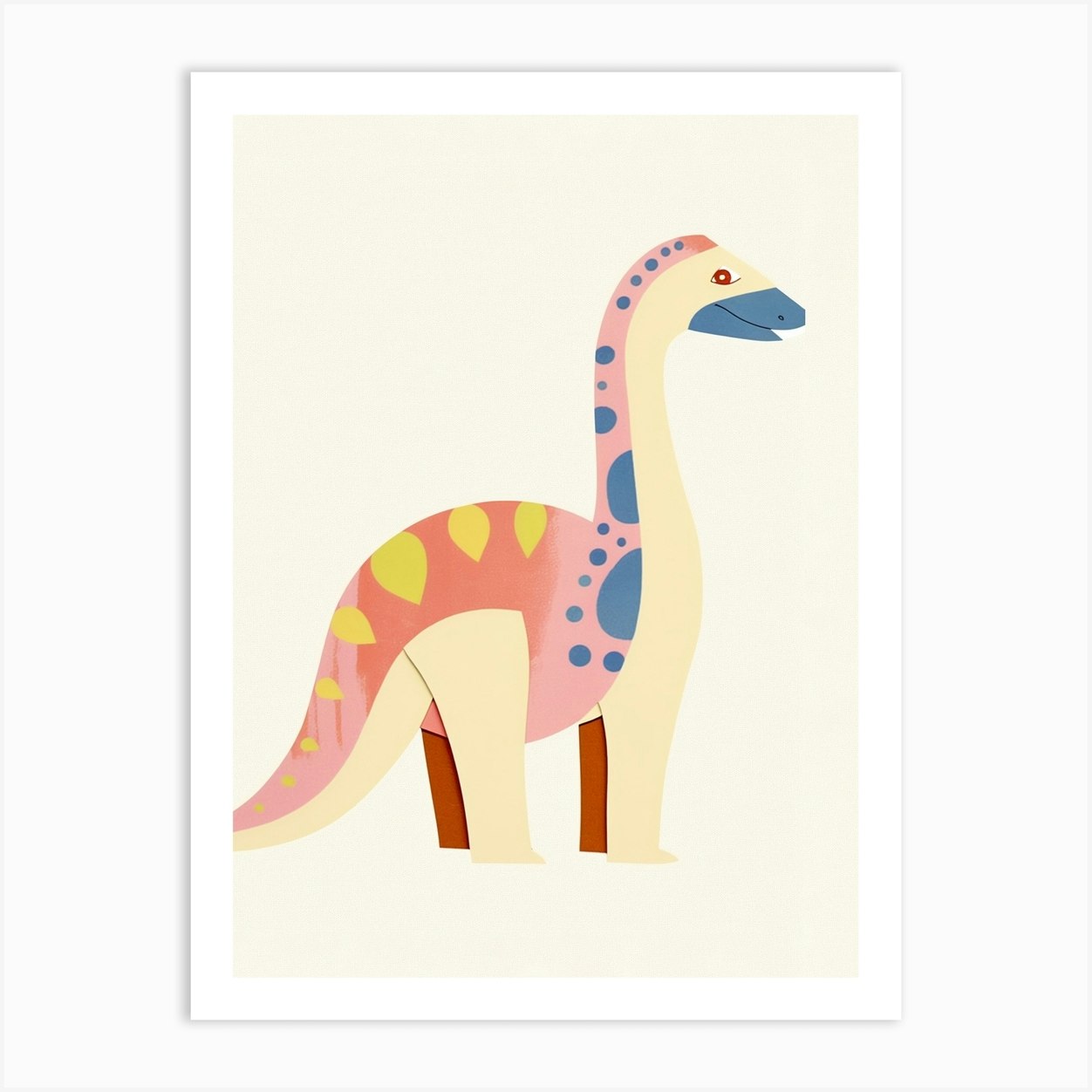 Nursery Dinosaur Art Apatosaurus Art Print by Scribble Studio - Fy