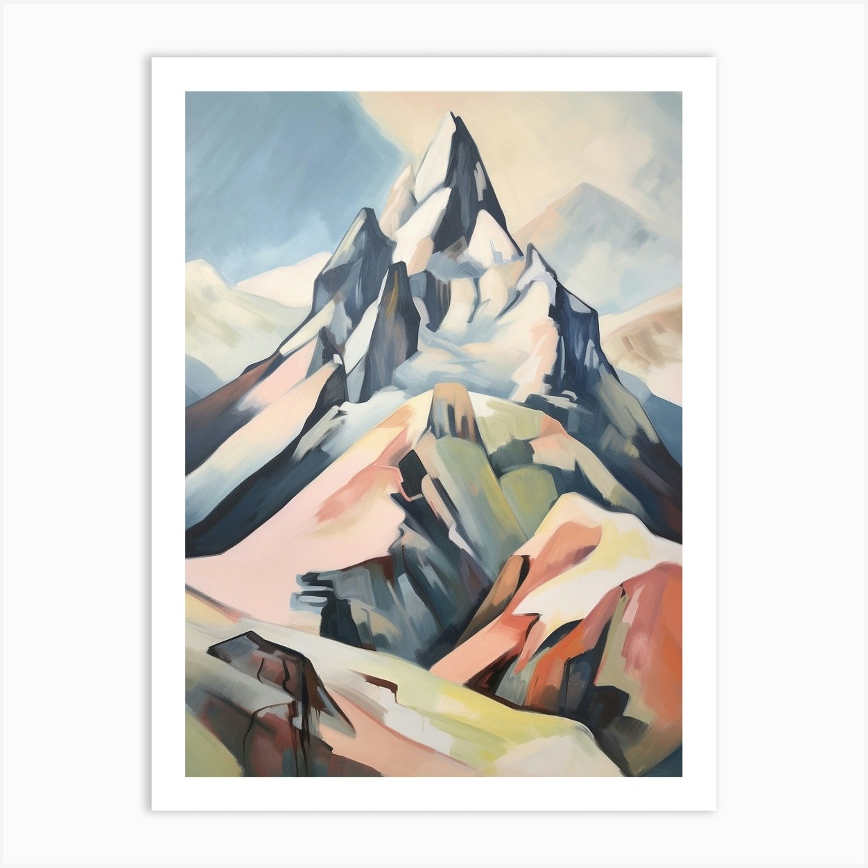 Mount Fairweather Usa 1 Mountain Painting Art Print by WanderWall ...